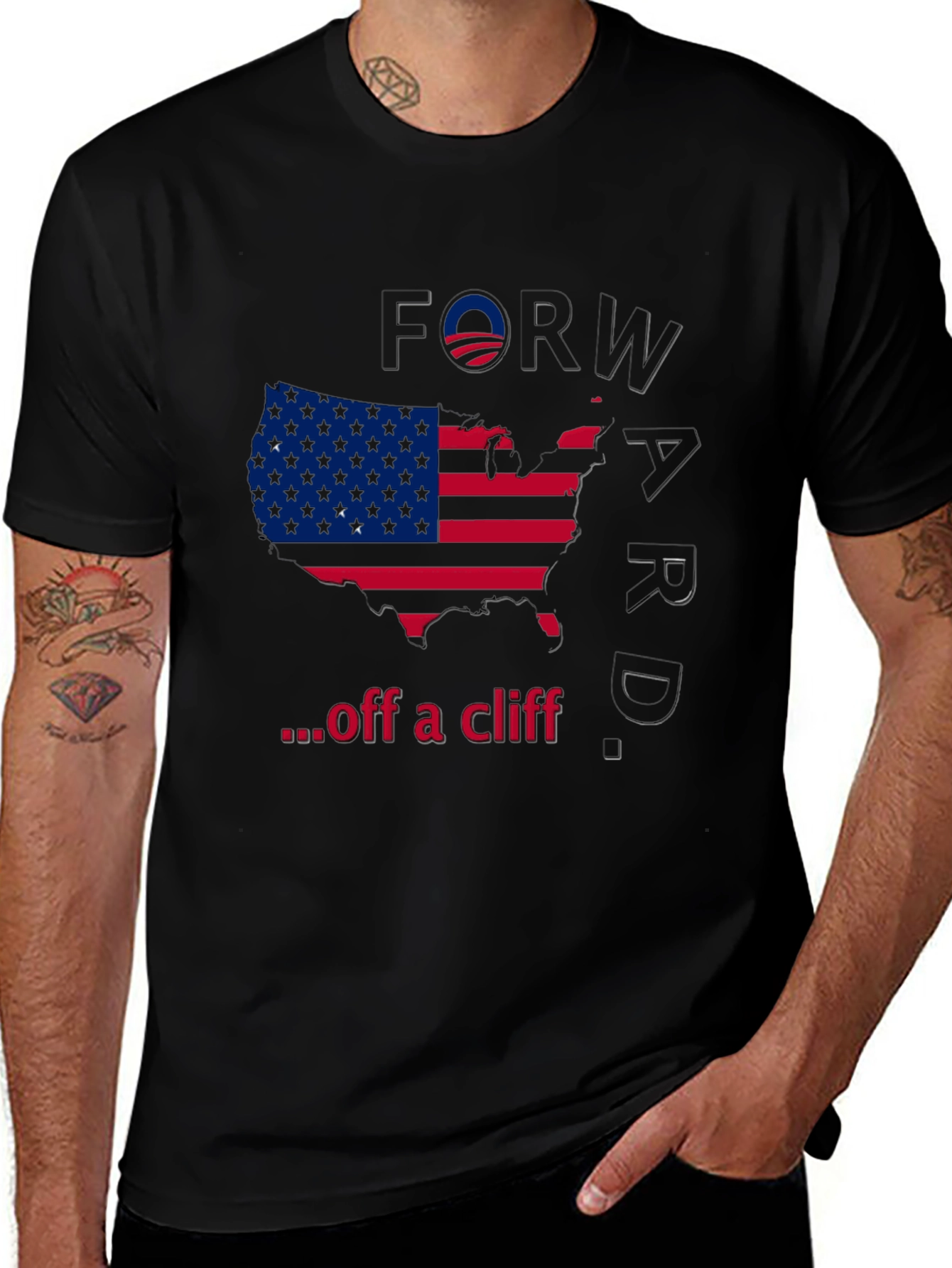 Forward Off A Cliff T-Shirt - Political Satire