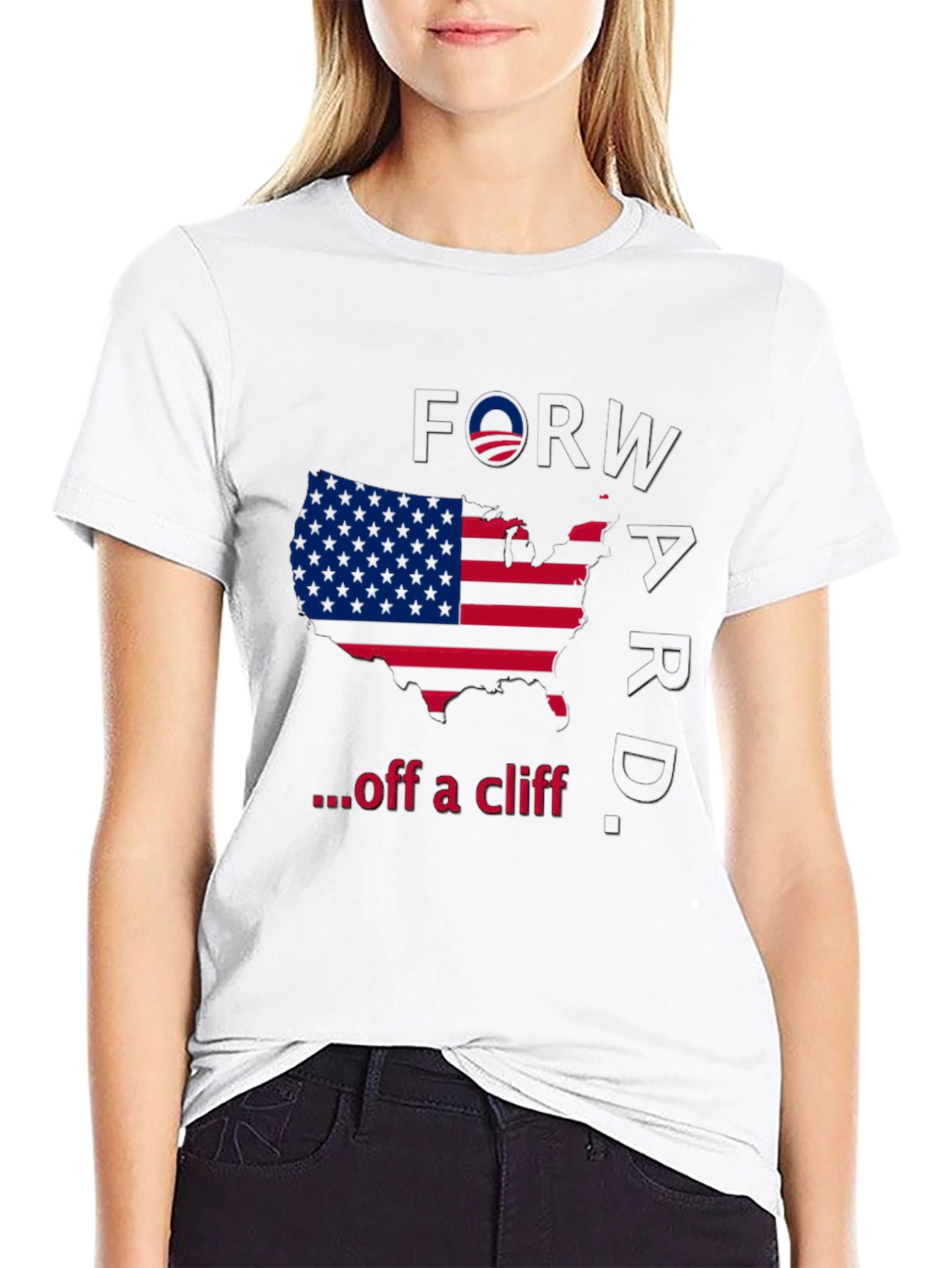 Forward Off A Cliff T-Shirt - Political Satire