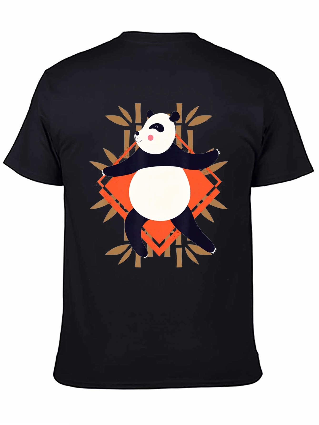 Panda Bamboo Graphic T-Shirt - Casual Black Tee