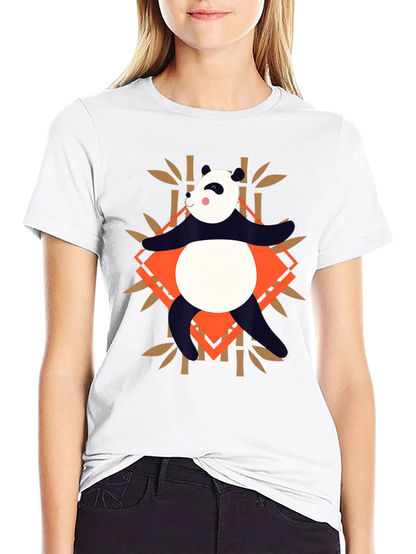 Panda Bamboo Graphic T-Shirt - Casual Black Tee
