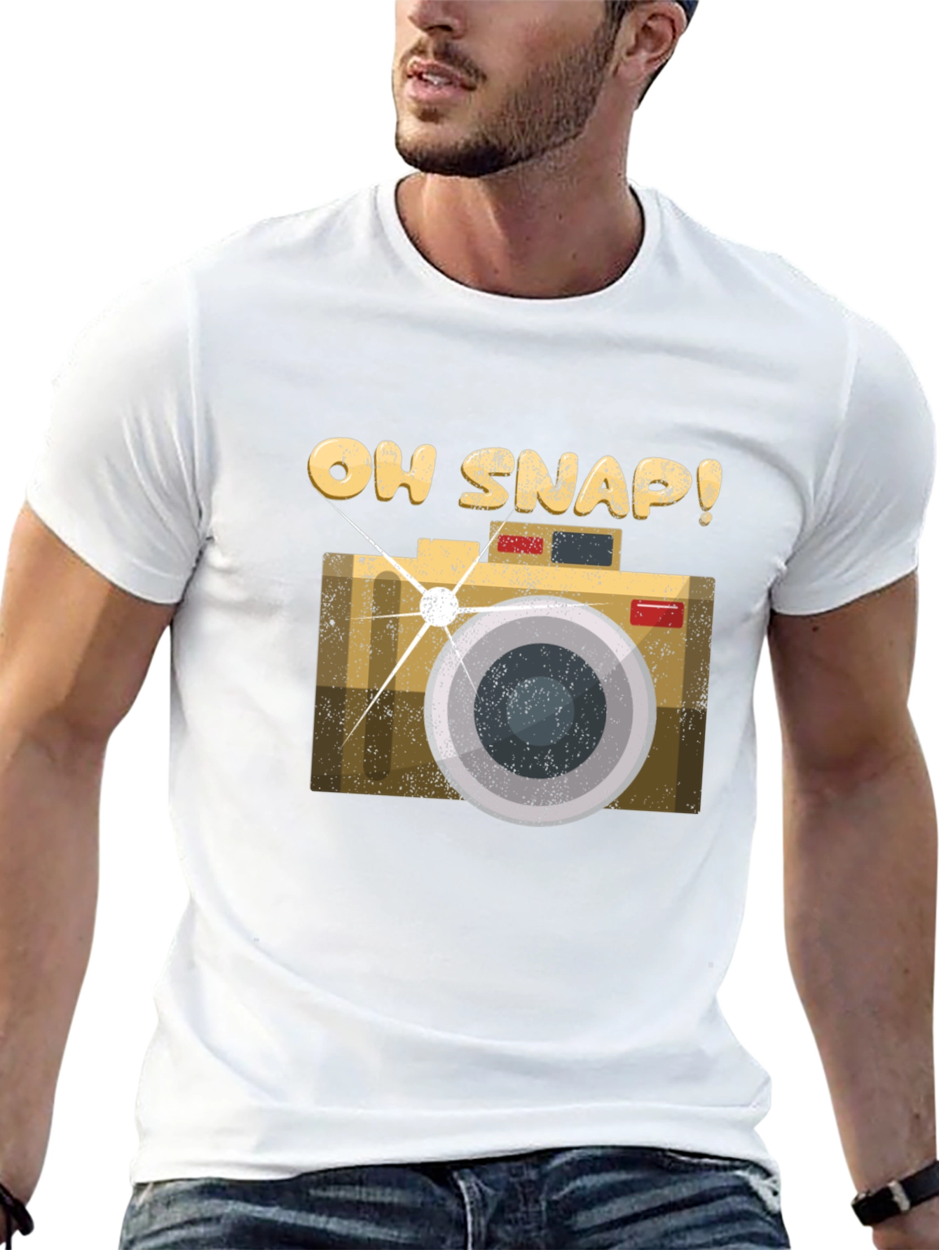 Oh Snap Camera Graphic Tee - Black Cotton T-Shirt