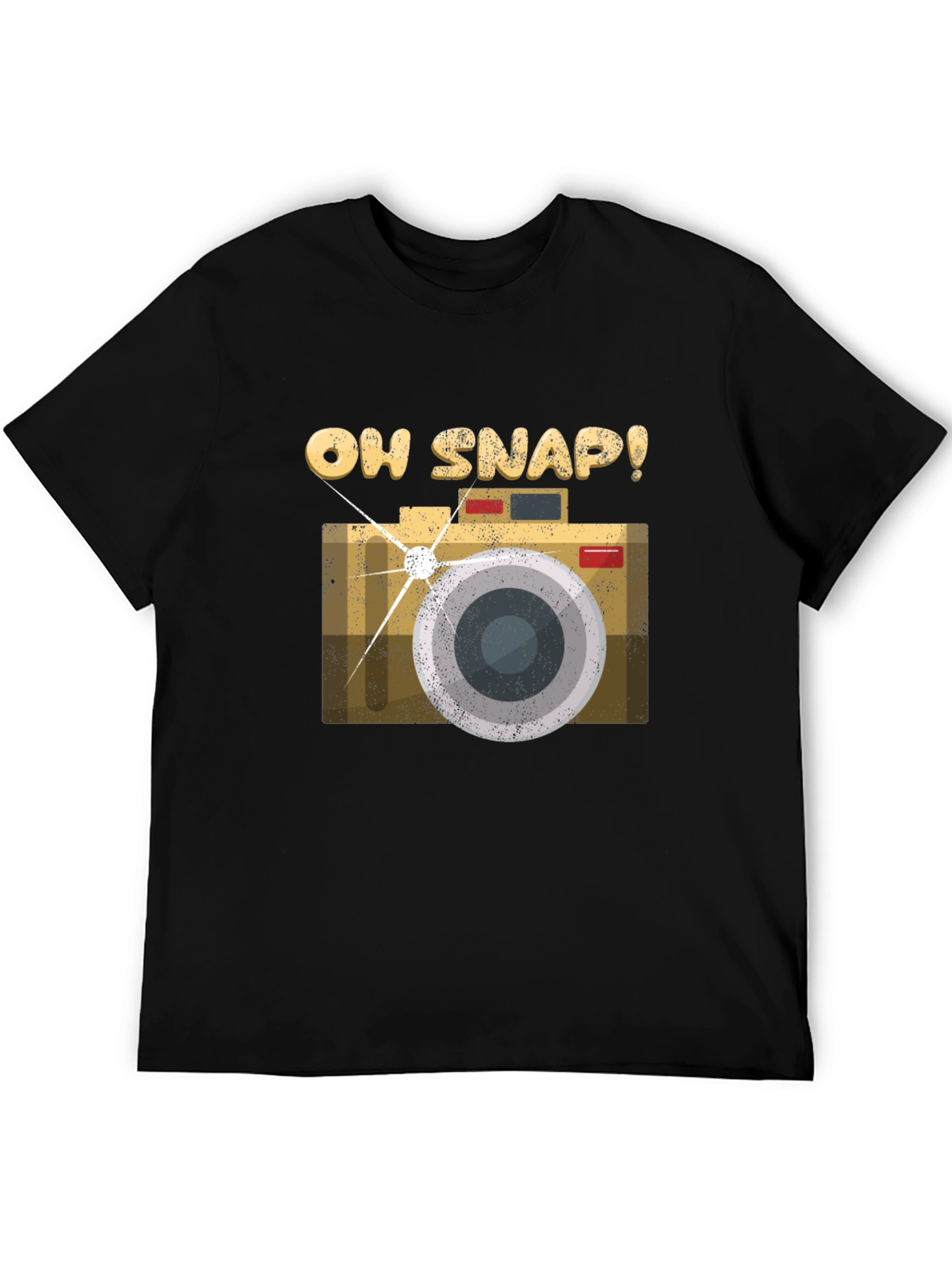 Oh Snap Camera Graphic Tee - Black Cotton T-Shirt