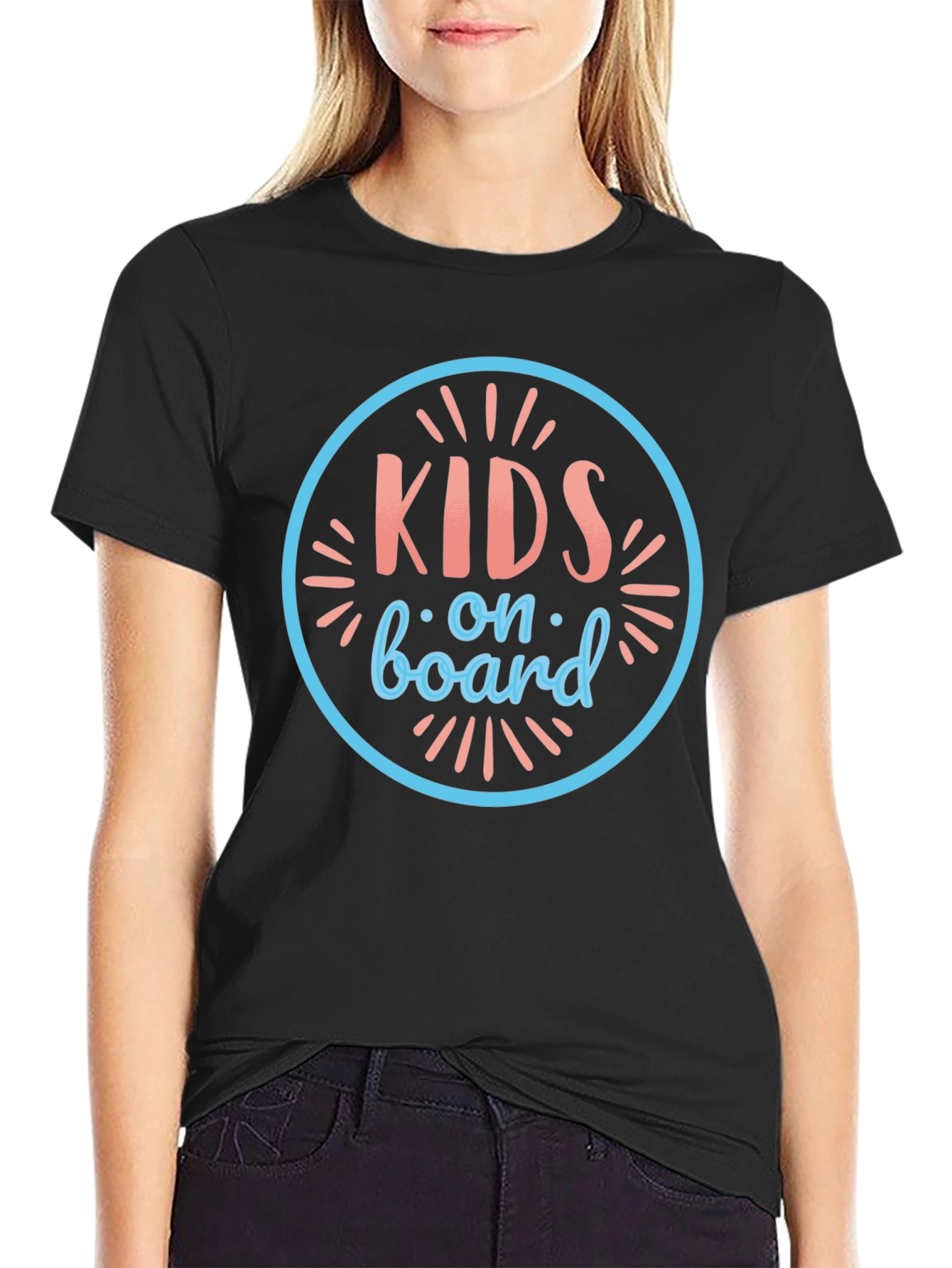 Kids On Board Graphic Tee - Soft Cotton Black
