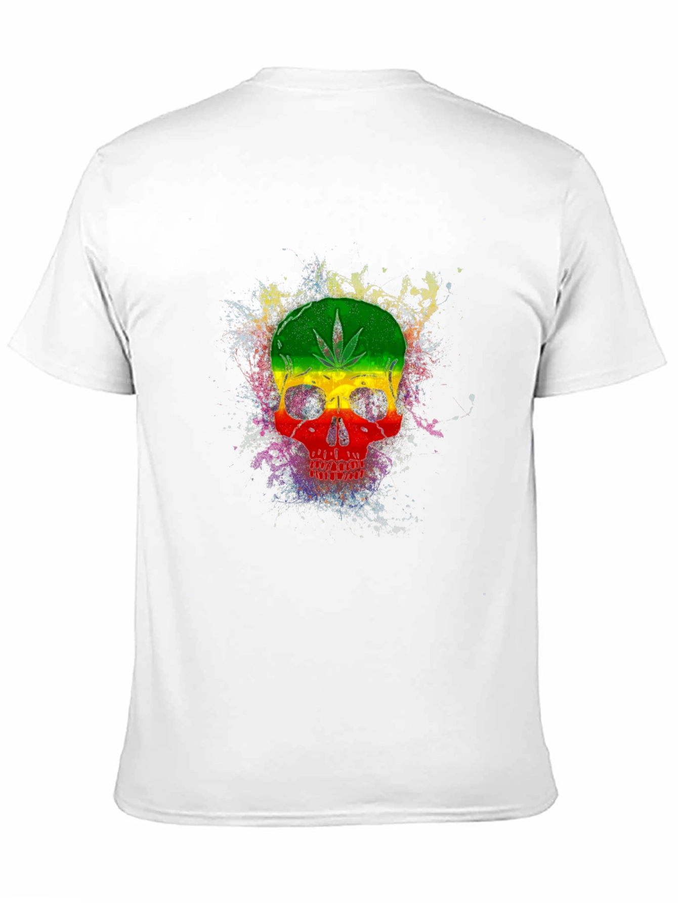 Rasta Skull Graphic Tee - Black