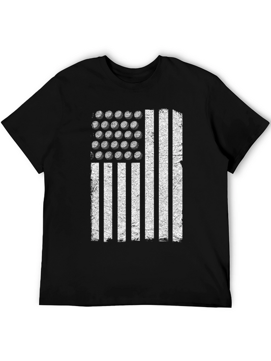 Golf Ball American Flag Graphic T-Shirt