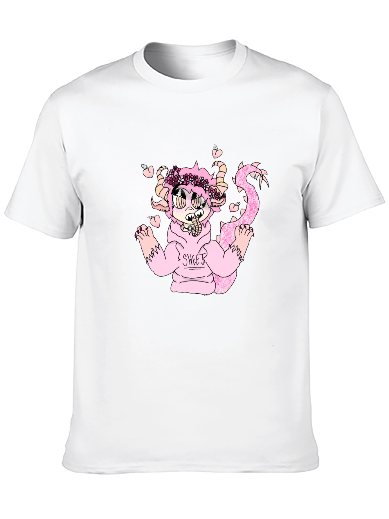 Black T-Shirt with Cute Monster Graphic