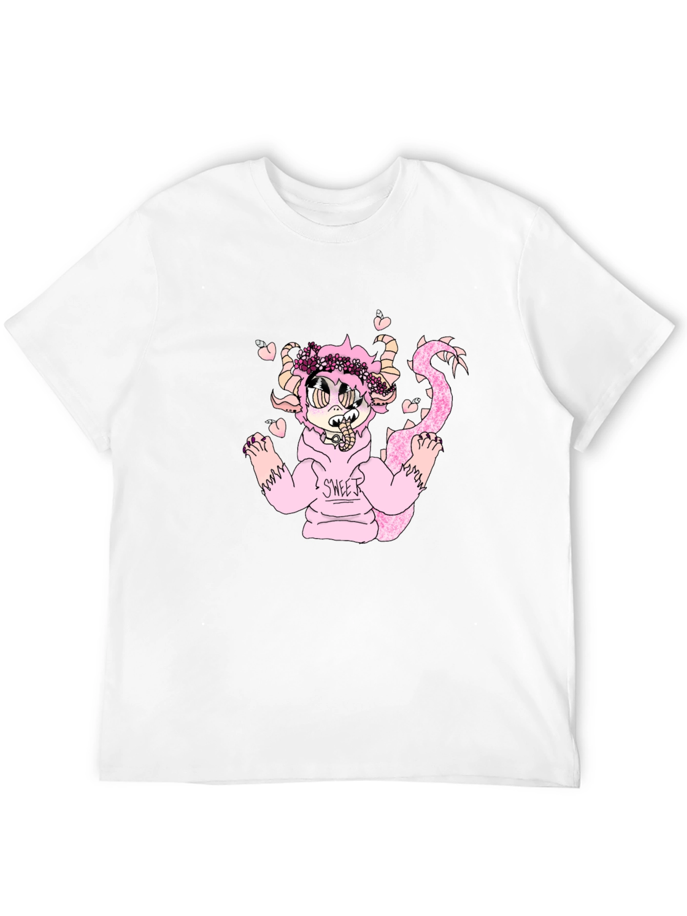Black T-Shirt with Cute Monster Graphic