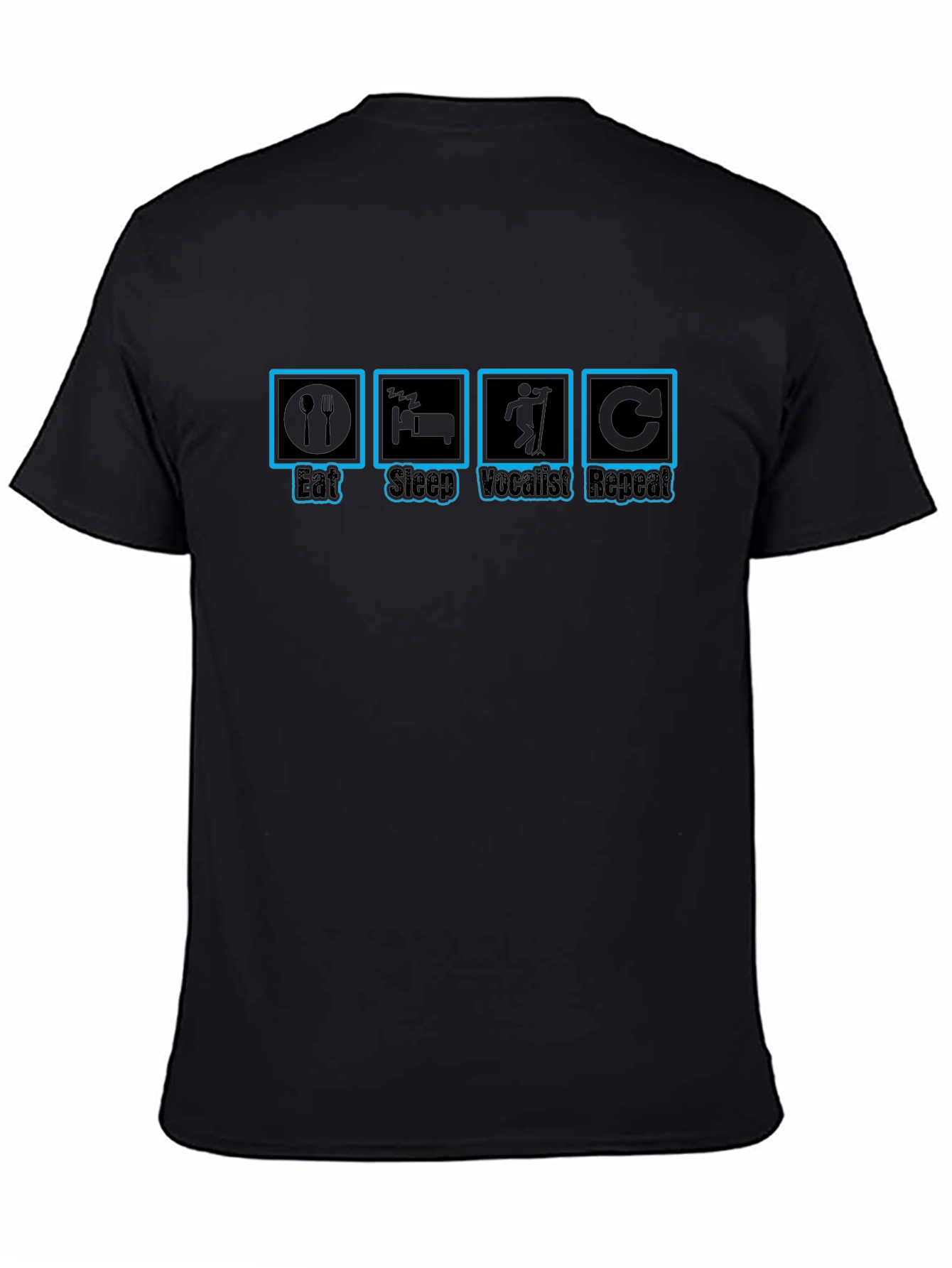 Eat Sleep Vocalist Repeat Black T-Shirt