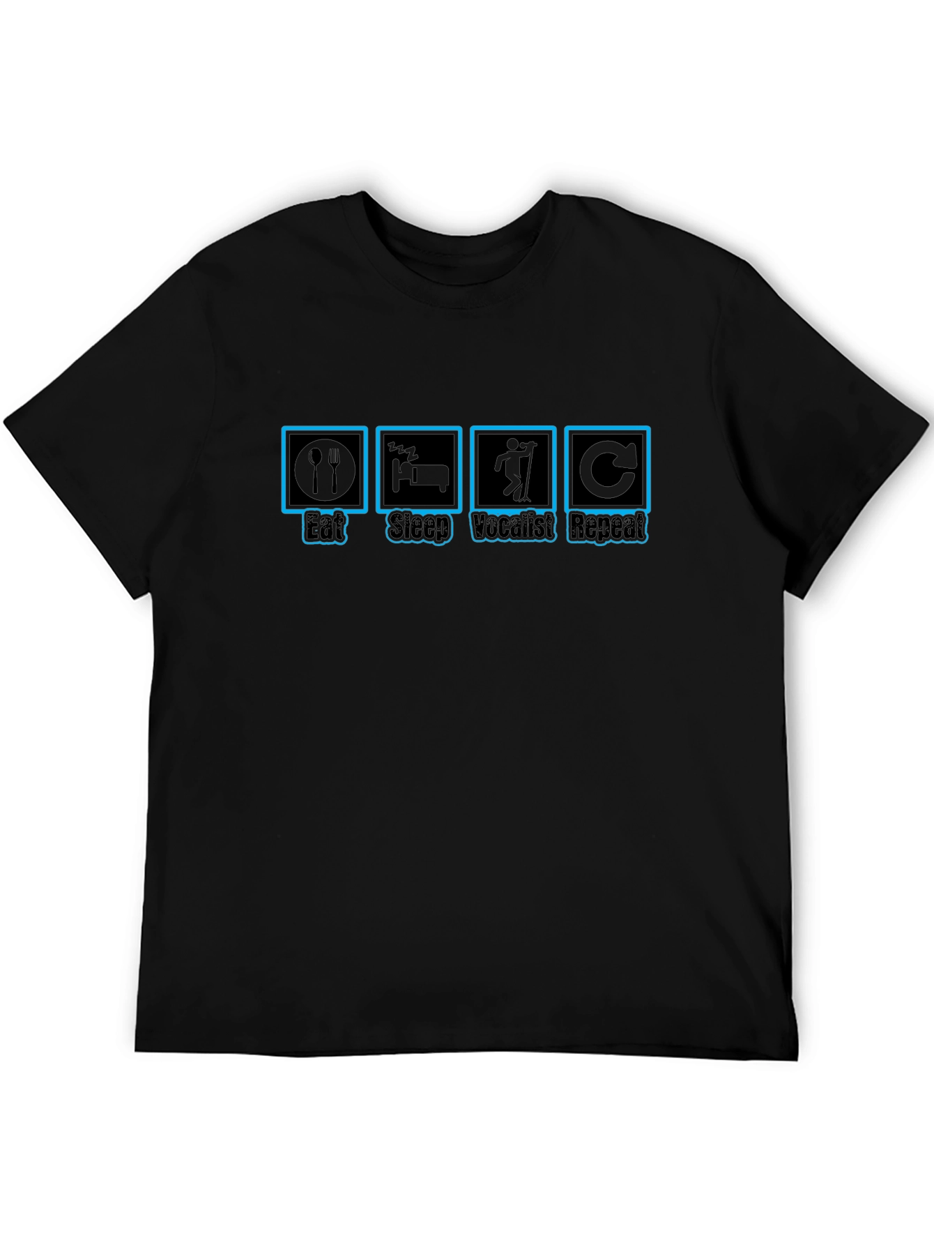 Eat Sleep Vocalist Repeat Black T-Shirt
