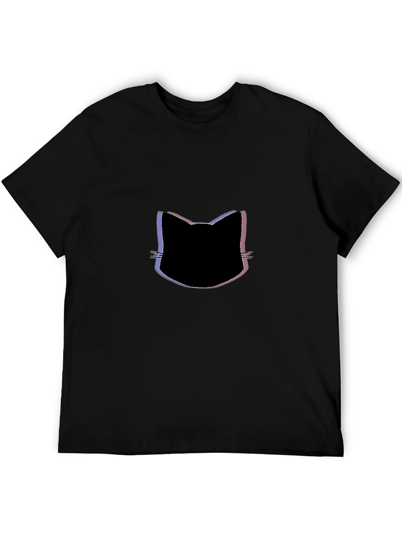 Cool Cat Head Graphic Tee - Black