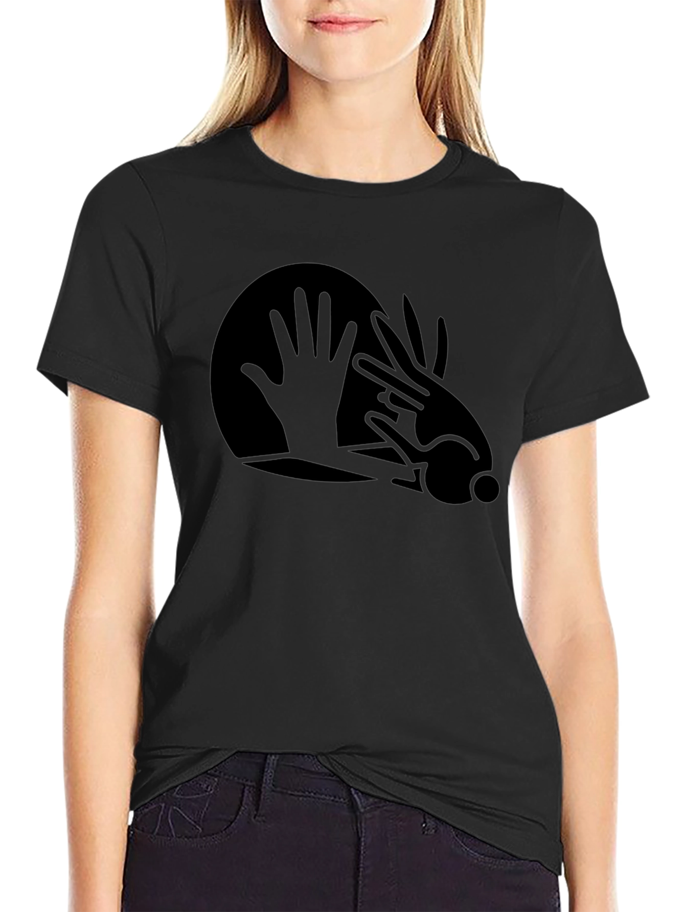 Hand Shadow T-Shirt - Mens Black Tee