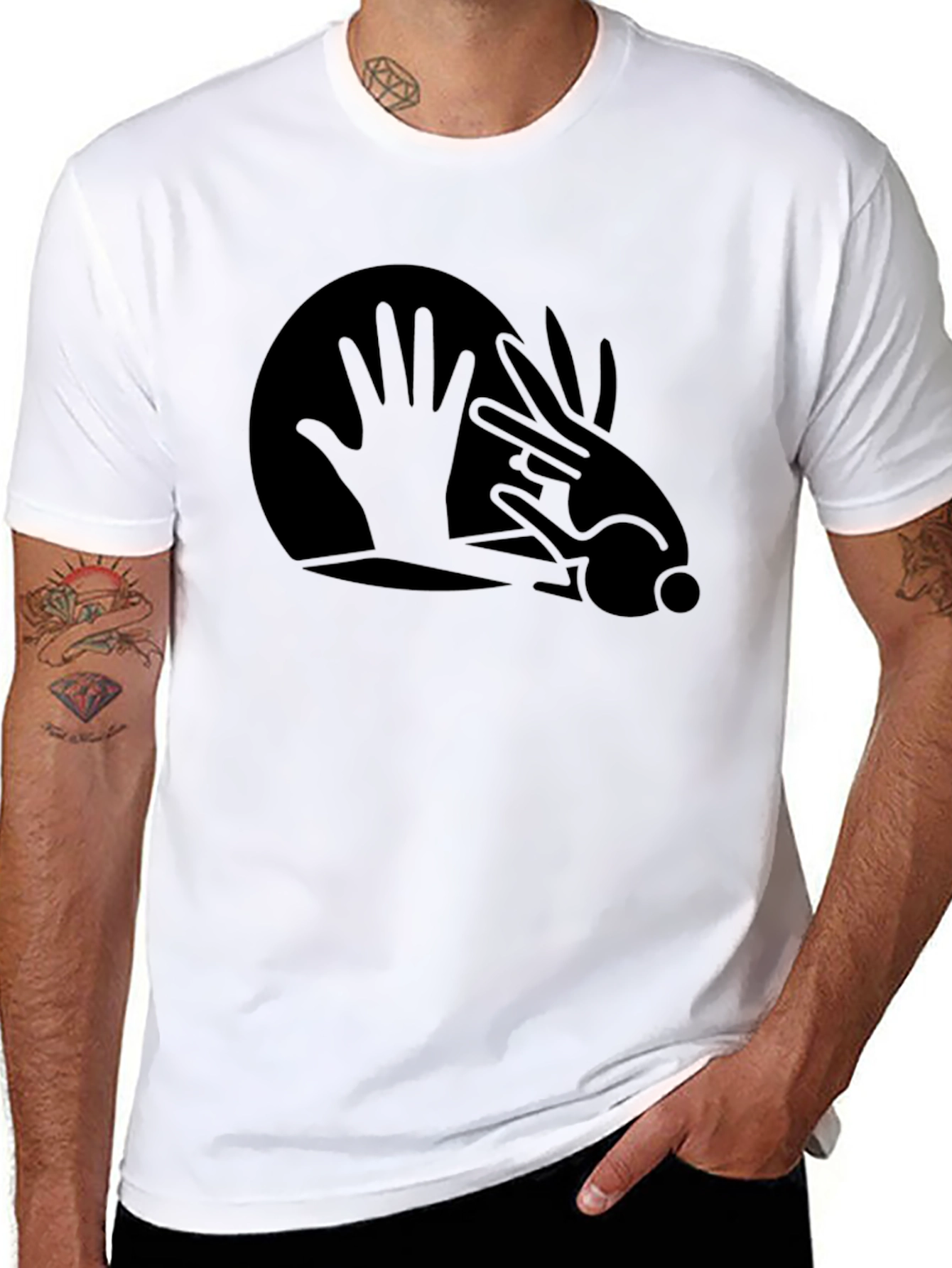 Hand Shadow T-Shirt - Mens Black Tee