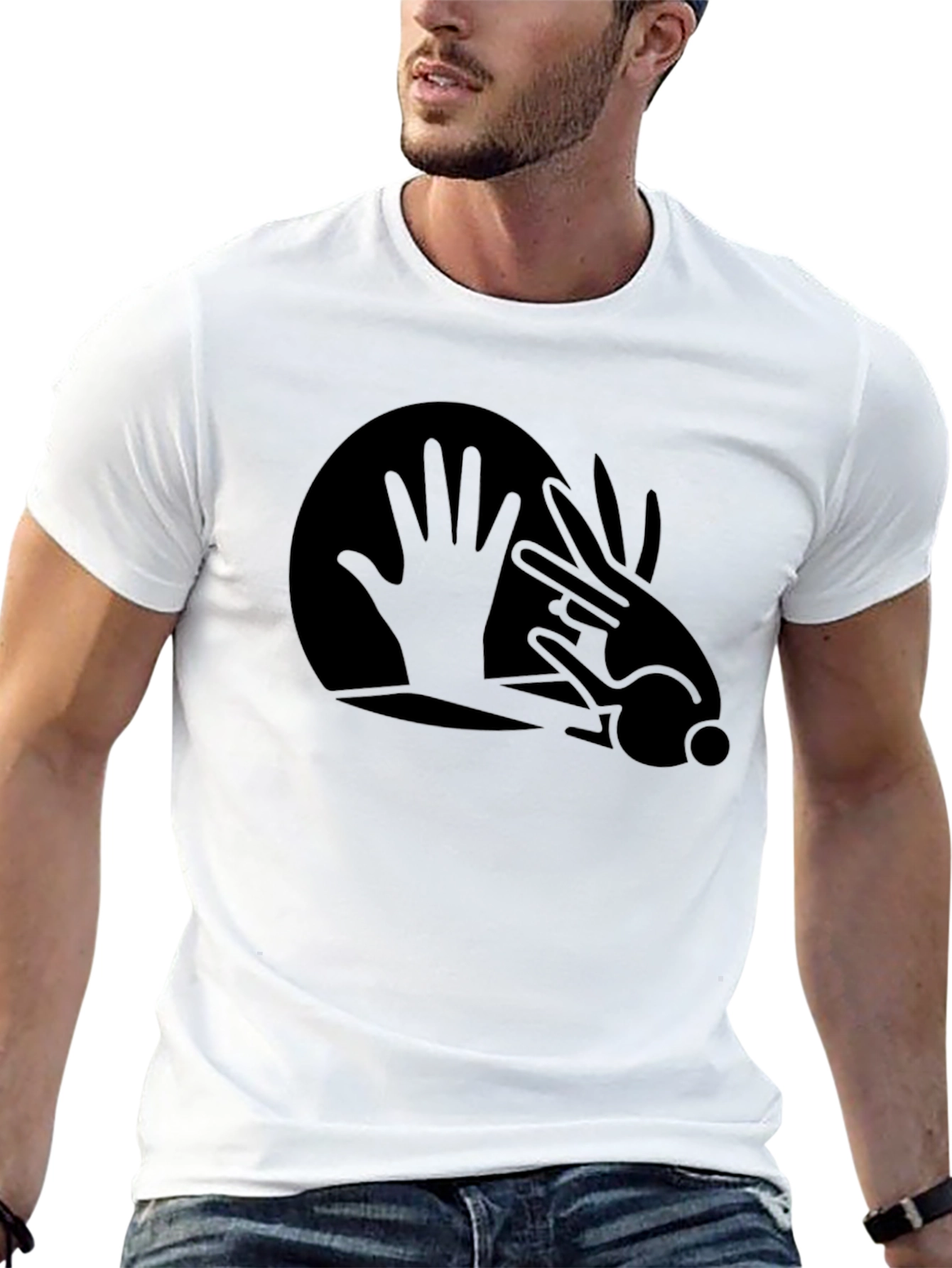 Hand Shadow T-Shirt - Mens Black Tee