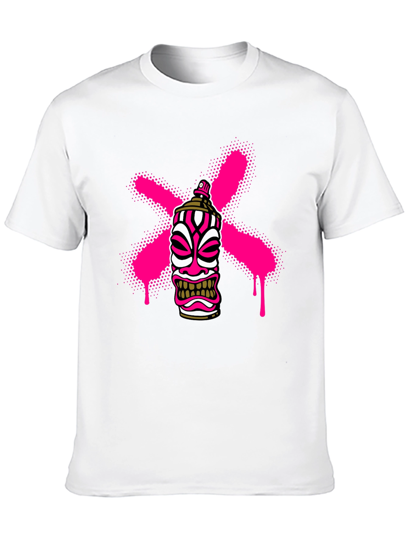 Tiki Mask Spray Paint Graphic Tee