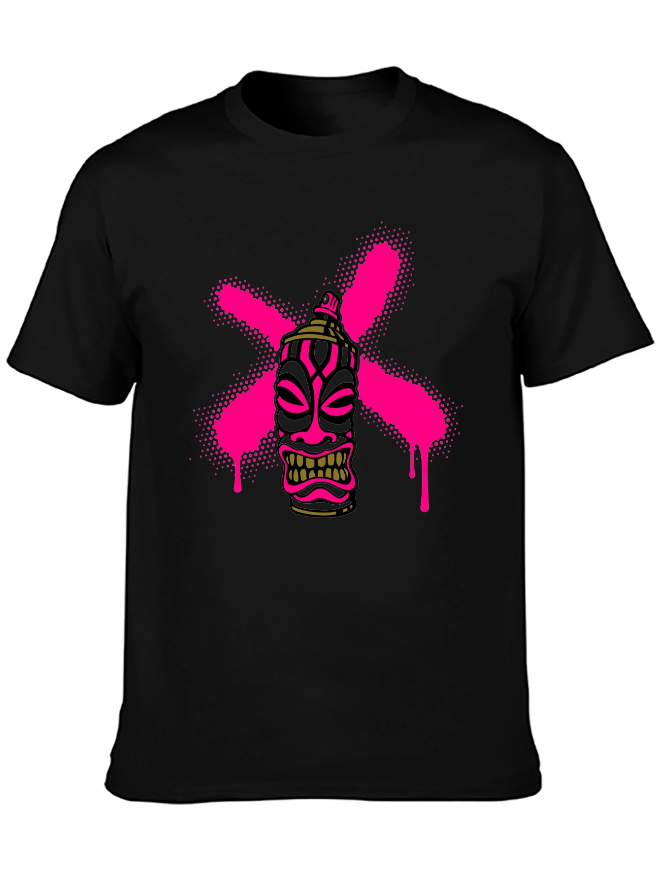 Tiki Mask Spray Paint Graphic Tee