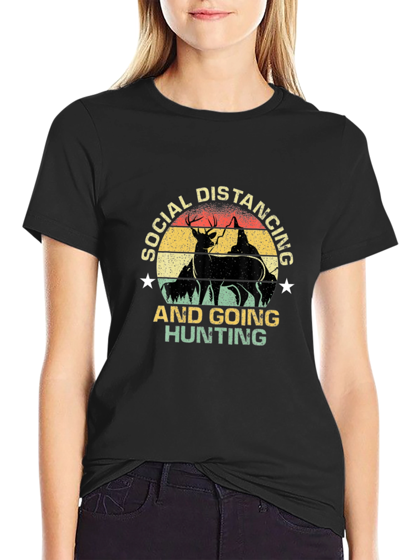 Social Distancing Hunting Graphic Tee