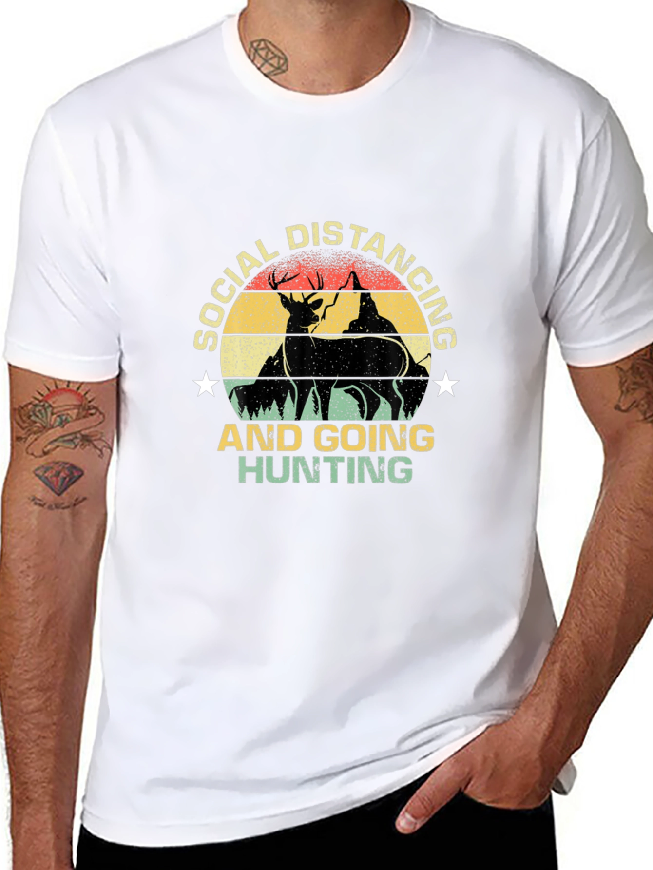 Social Distancing Hunting Graphic Tee