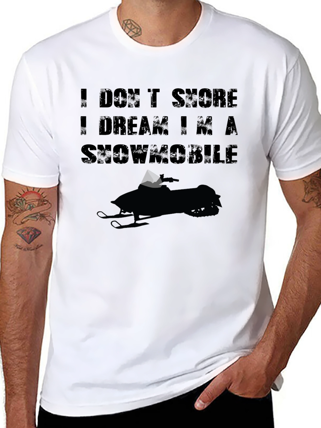 Snowmobile Dream T-Shirt - Black Graphic Tee
