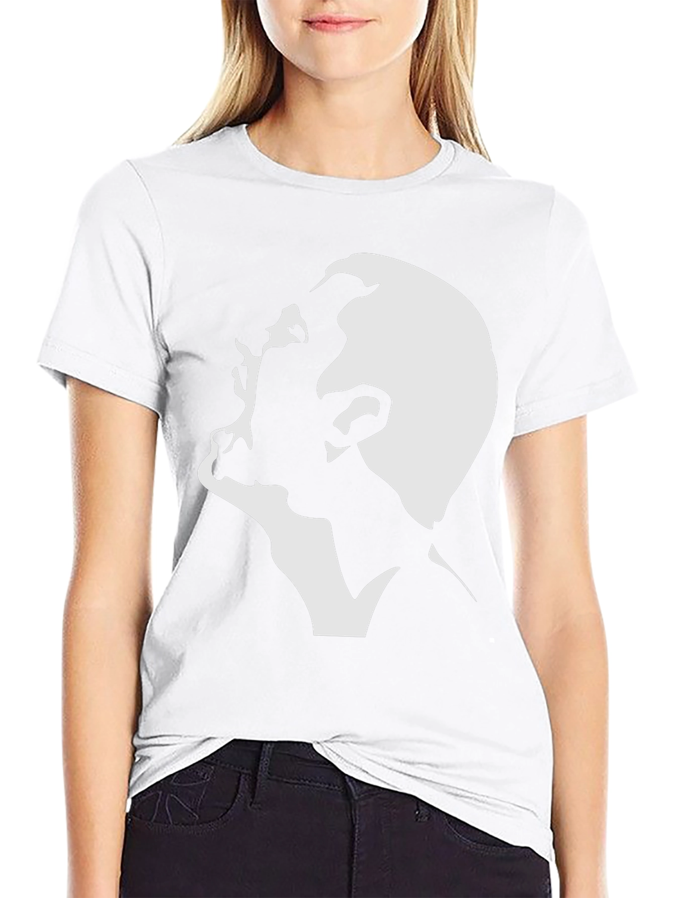 Abstract Silhouette Graphic Tee - Black