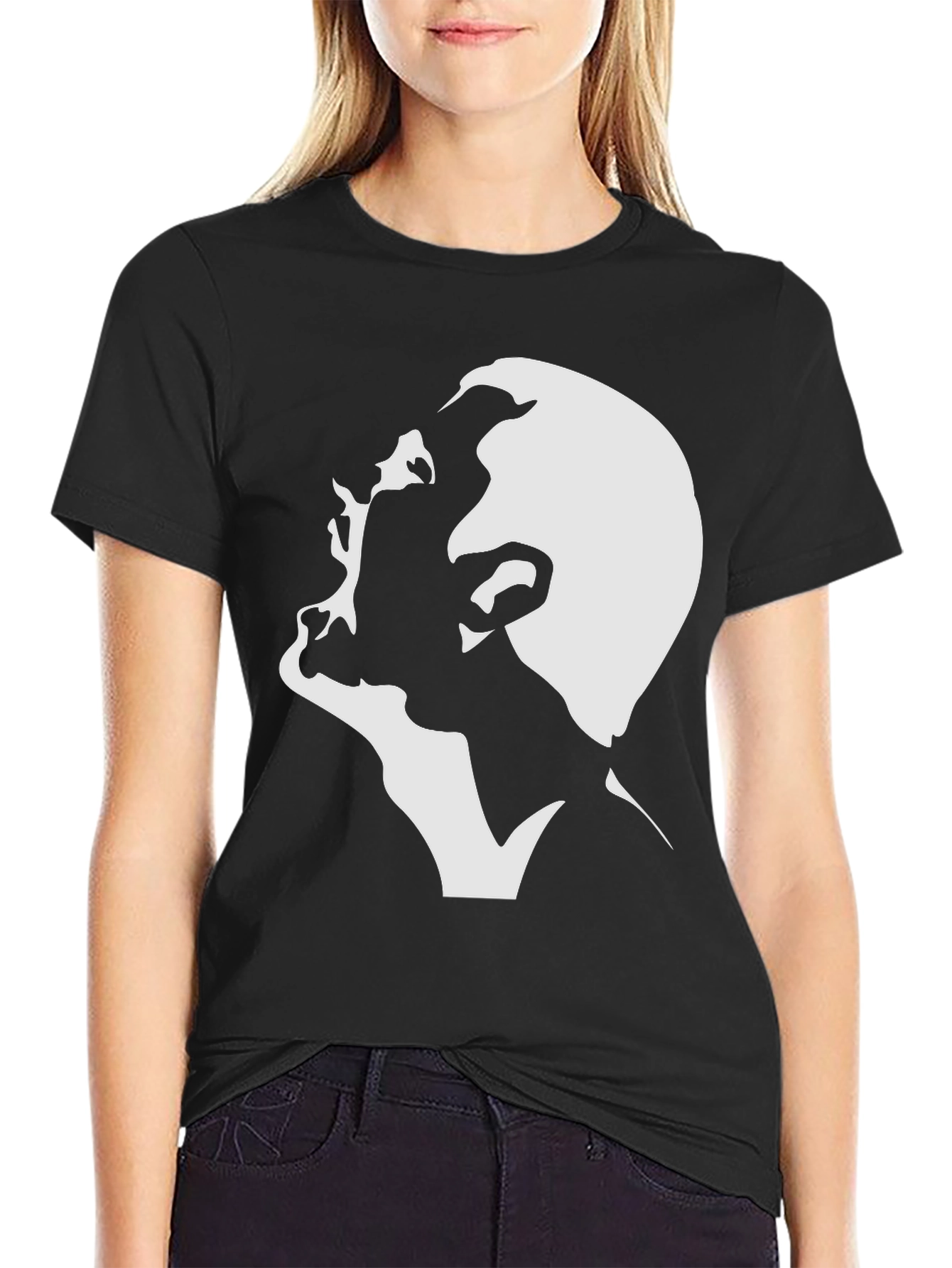 Abstract Silhouette Graphic Tee - Black