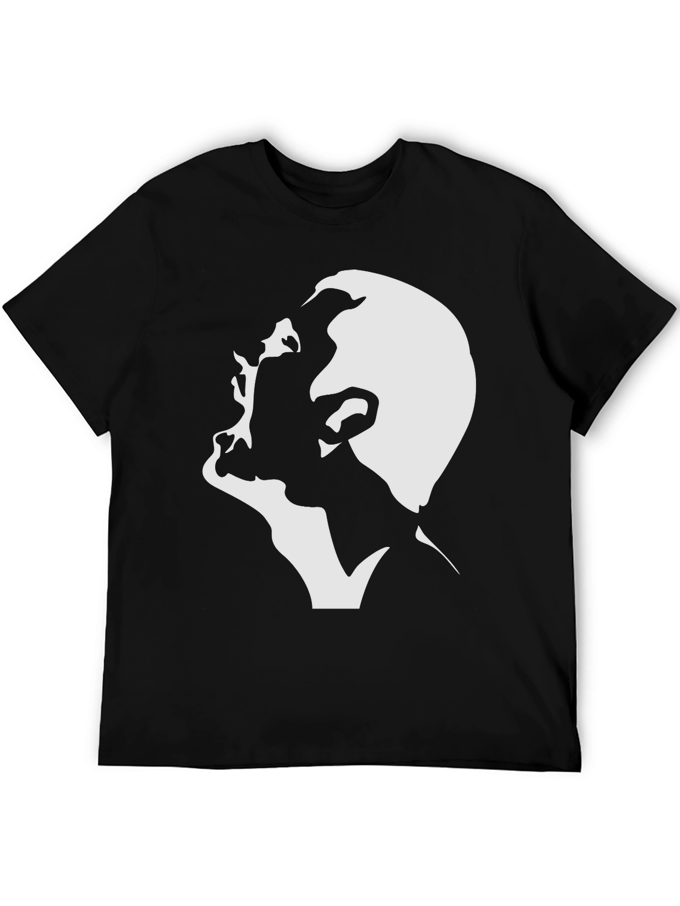 Abstract Silhouette Graphic Tee - Black