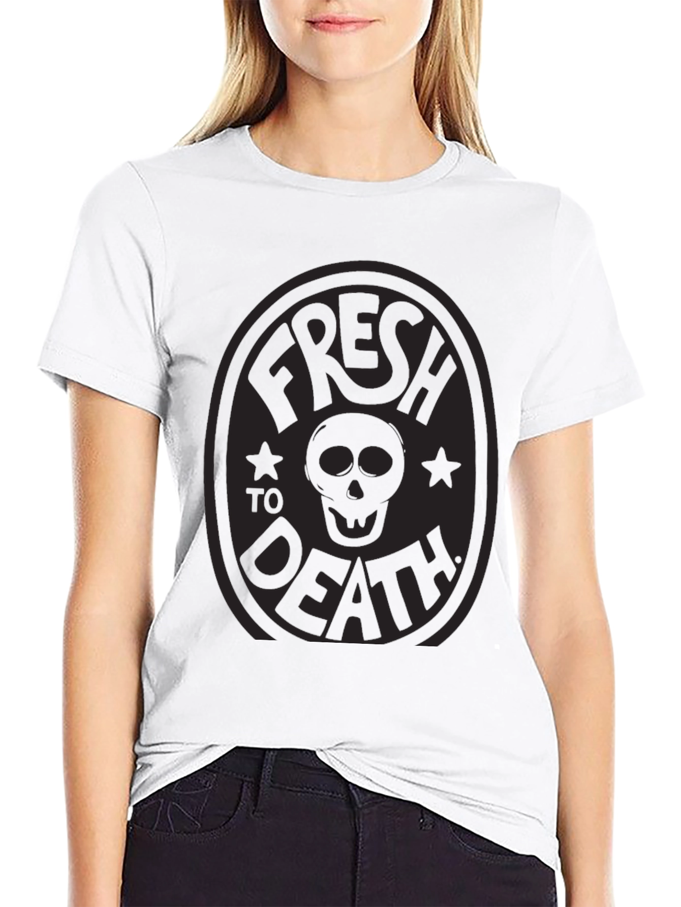 Fresh to Death Graphic Tee - Black Crew Neck