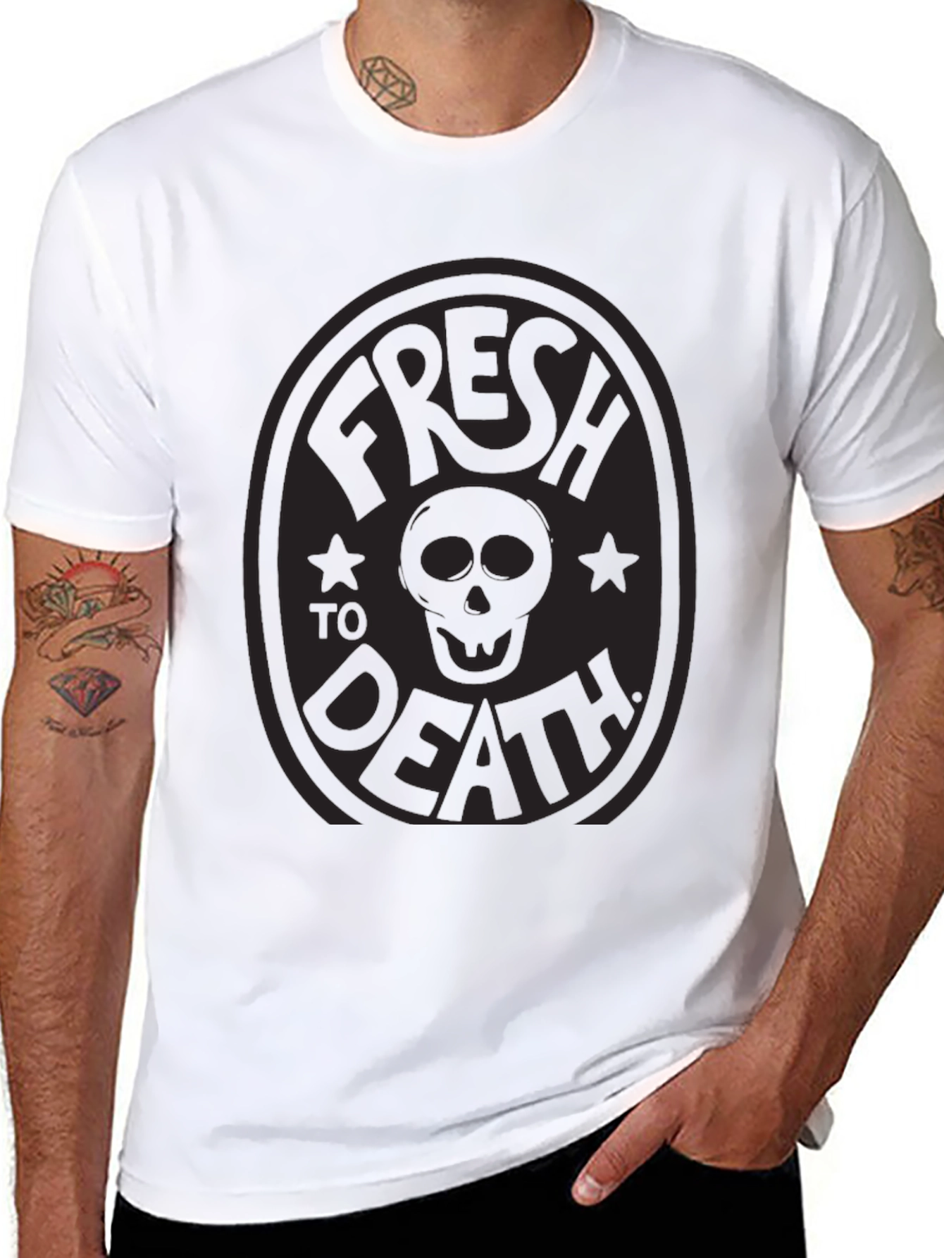 Fresh to Death Graphic Tee - Black Crew Neck