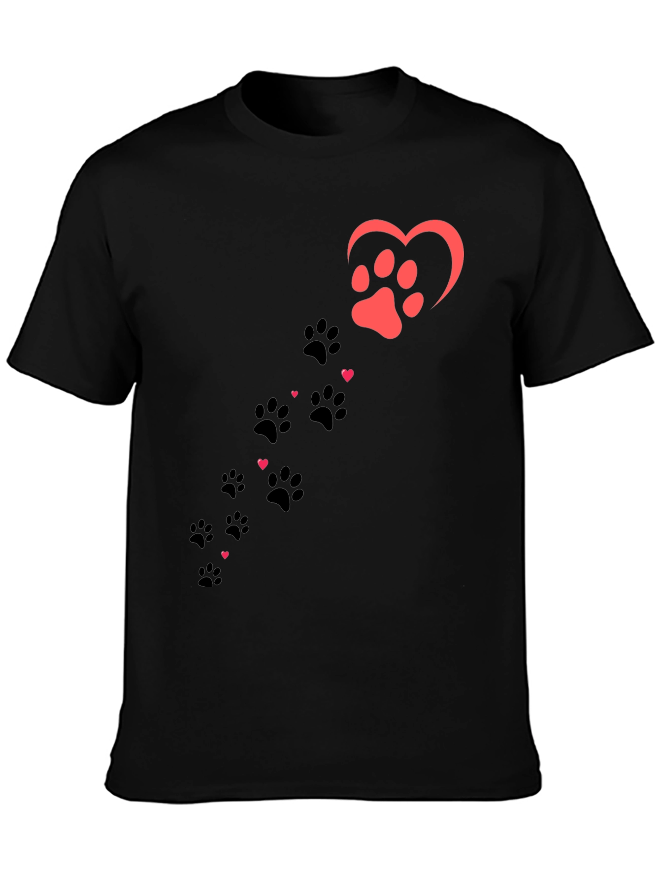 Paw Print Heart T-Shirt - Dog Lover Tee