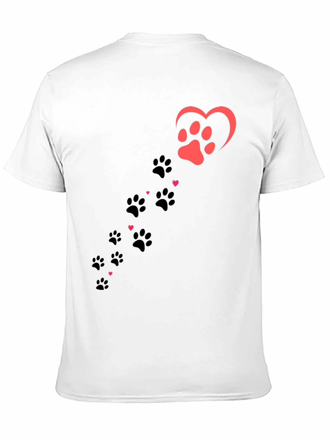 Paw Print Heart T-Shirt - Dog Lover Tee