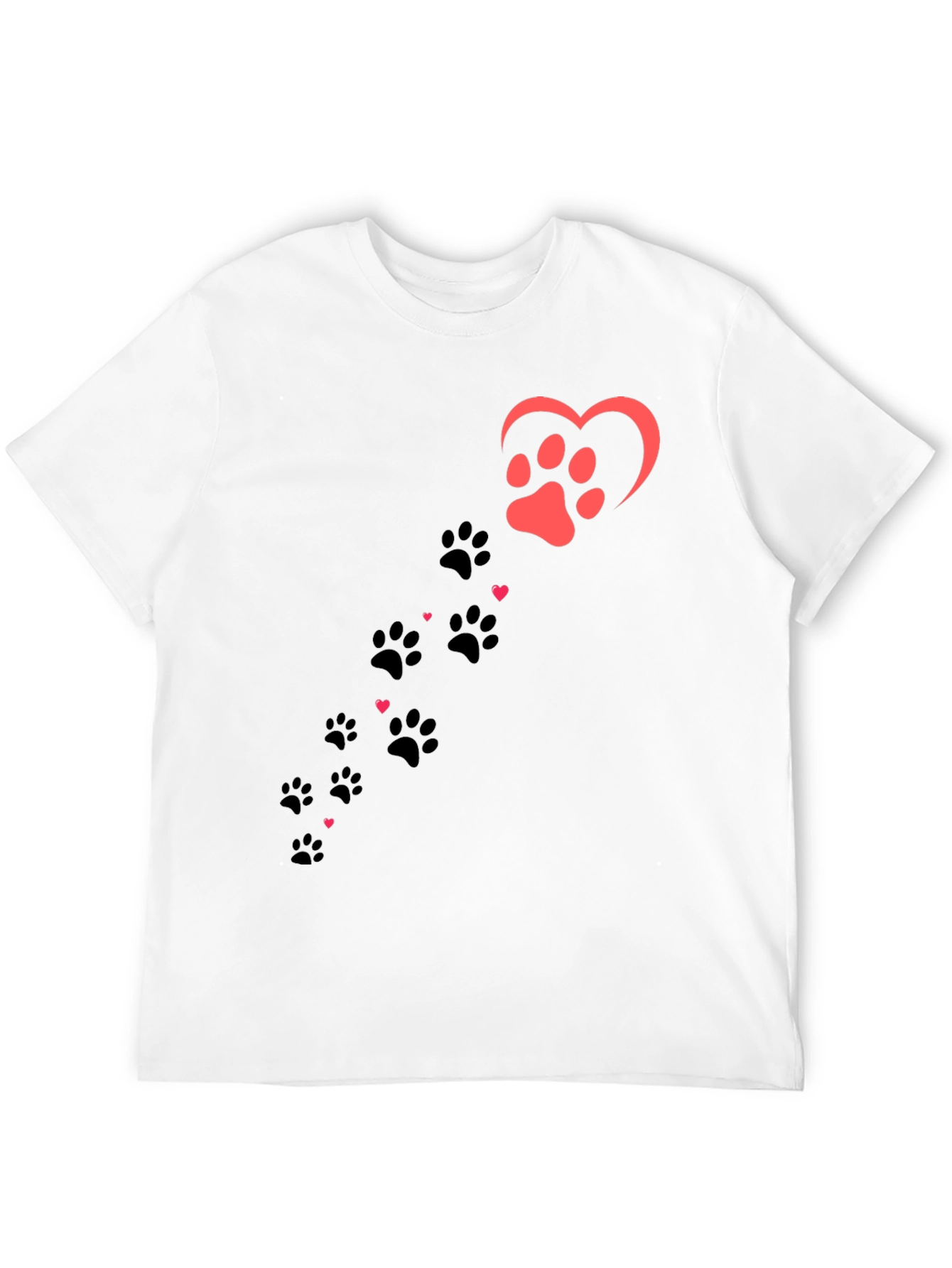 Paw Print Heart T-Shirt - Dog Lover Tee