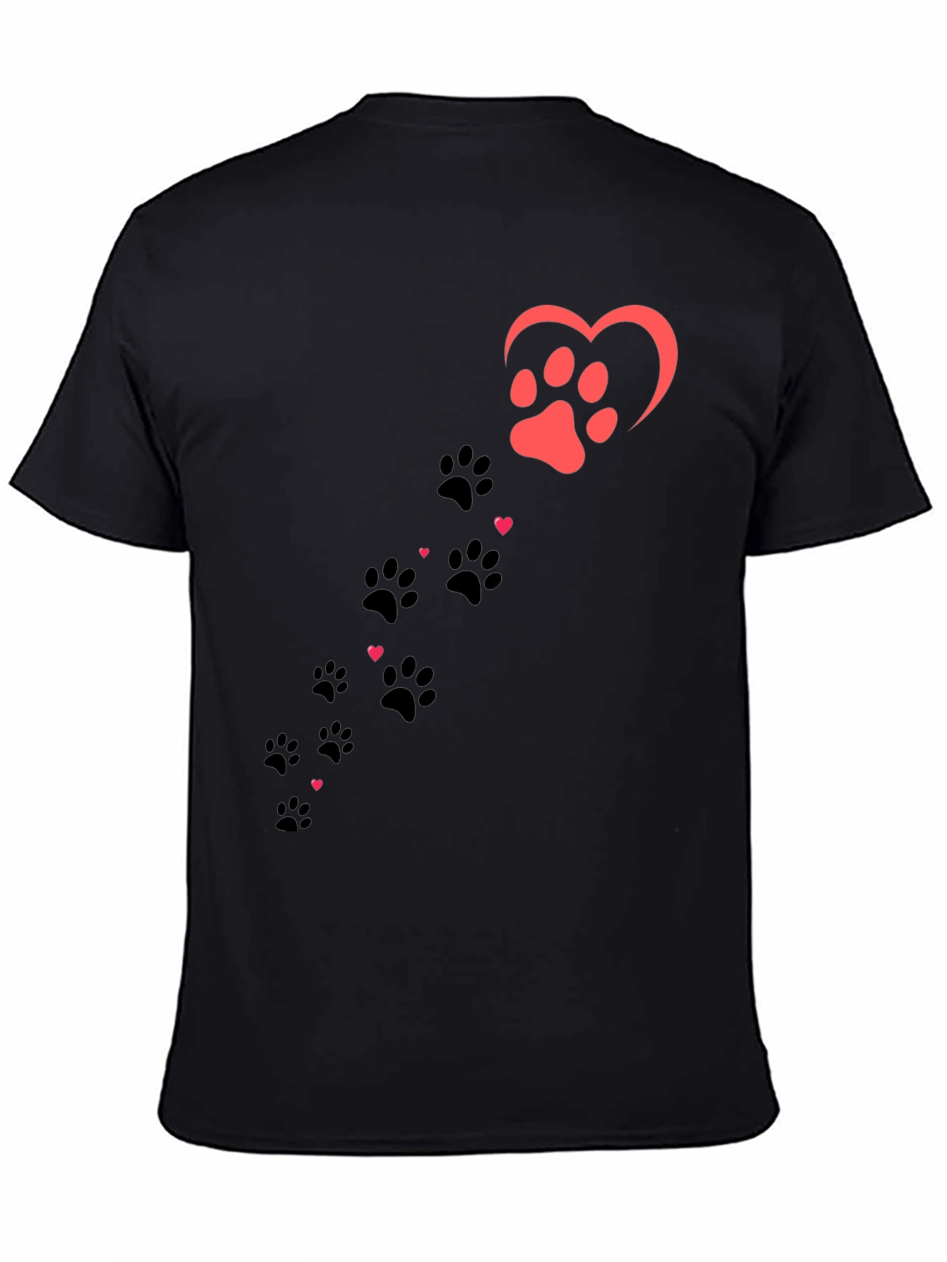 Paw Print Heart T-Shirt - Dog Lover Tee