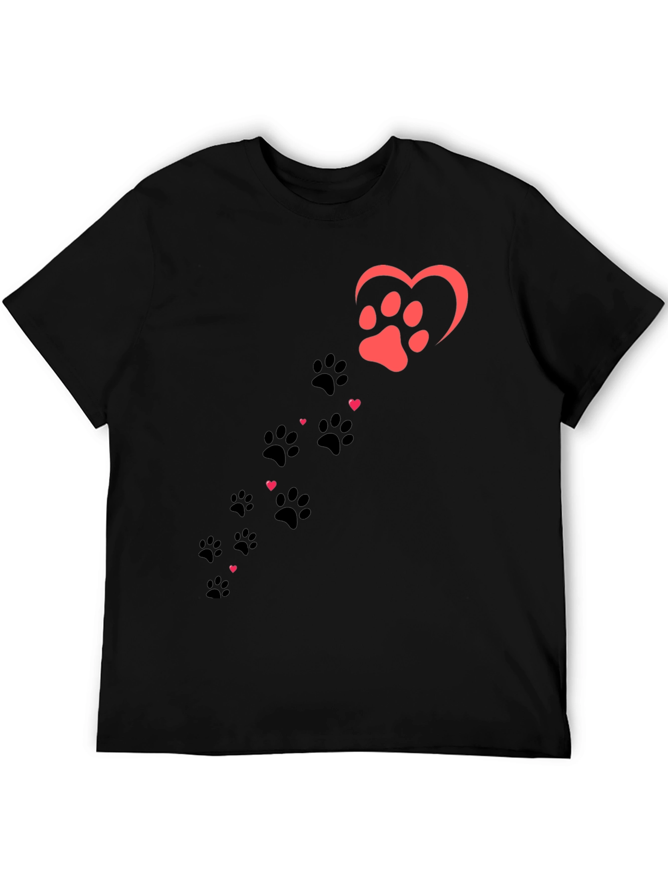 Paw Print Heart T-Shirt - Dog Lover Tee