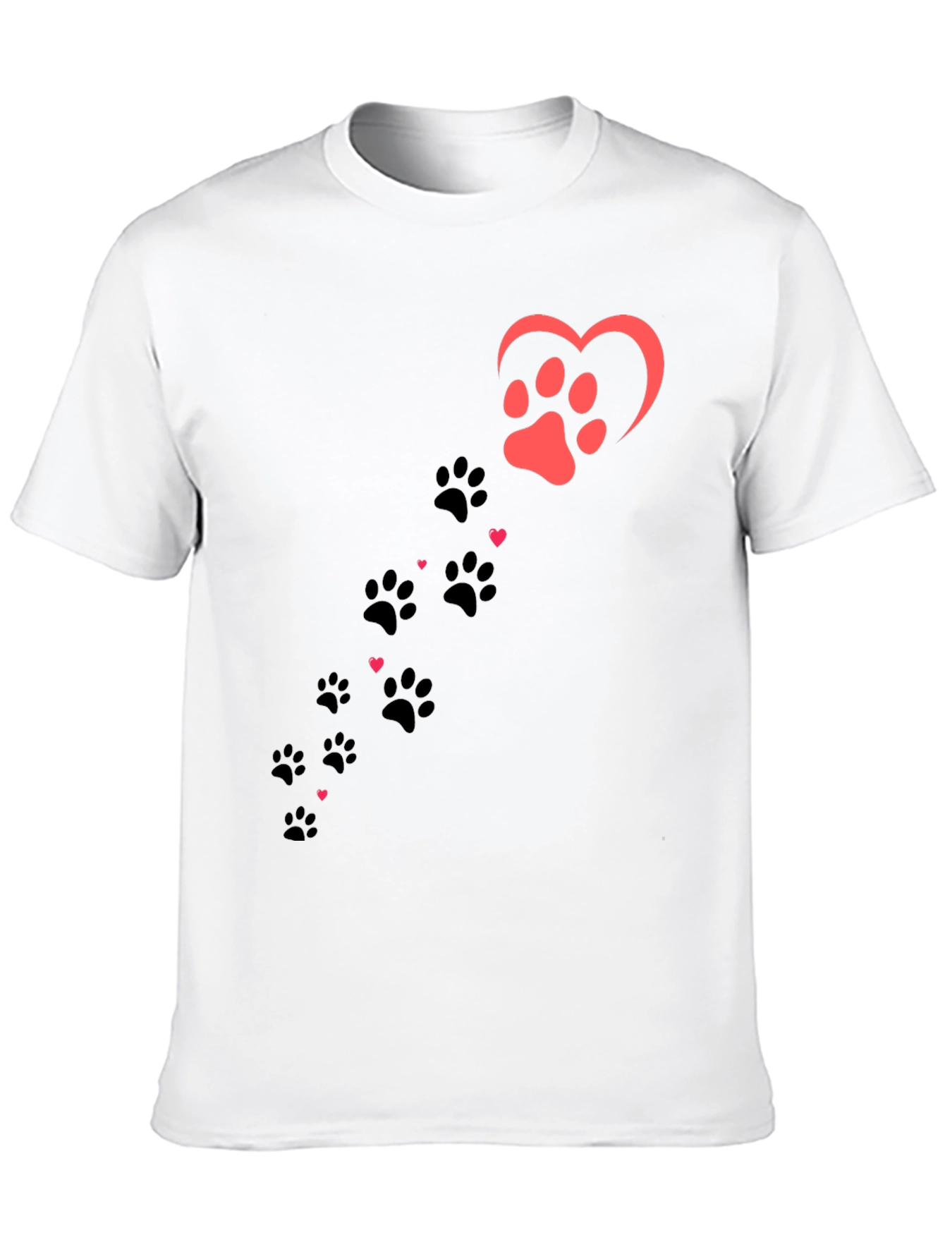 Paw Print Heart T-Shirt - Dog Lover Tee