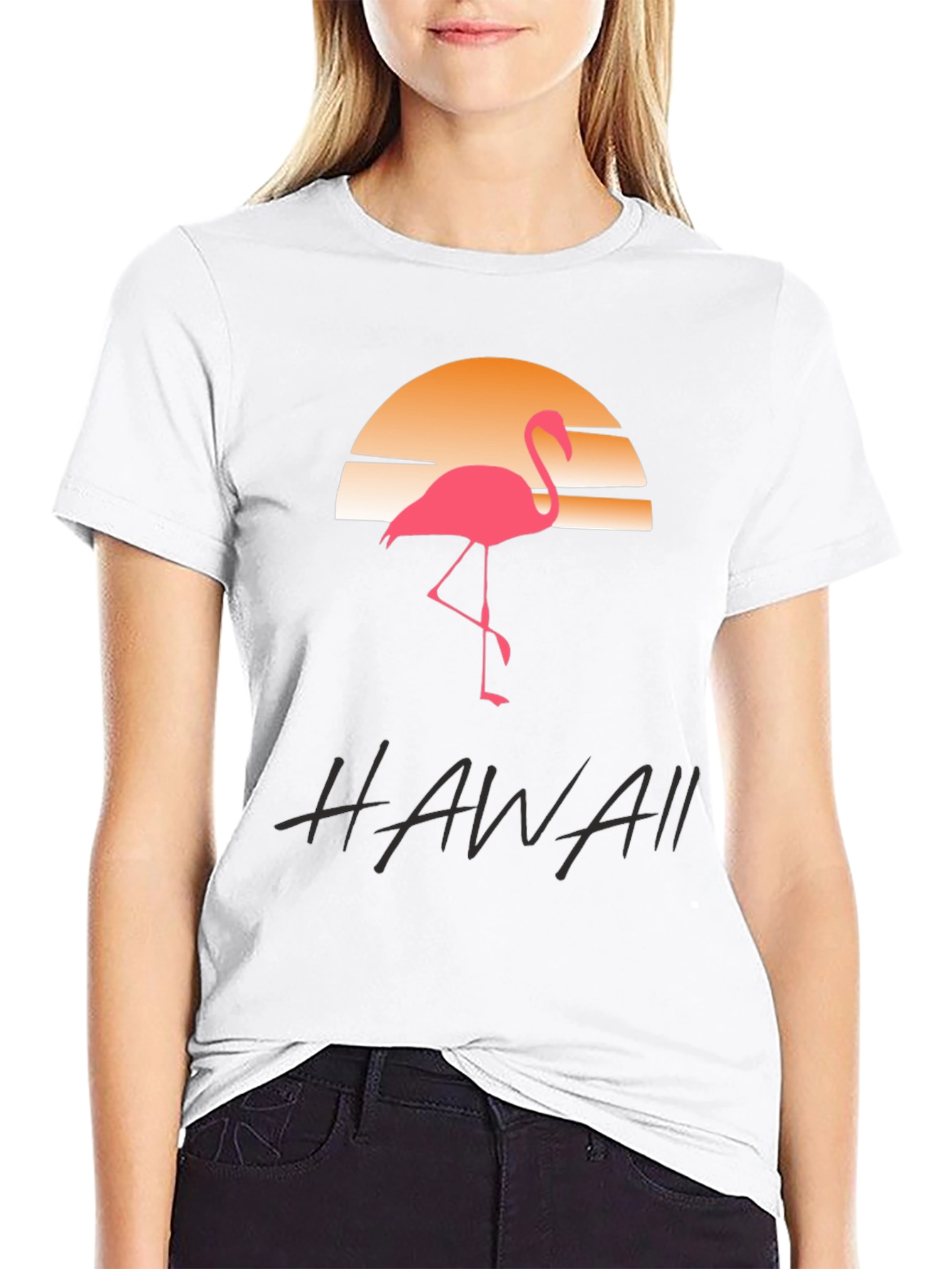 Hawaii Flamingo Sunset Graphic Tee