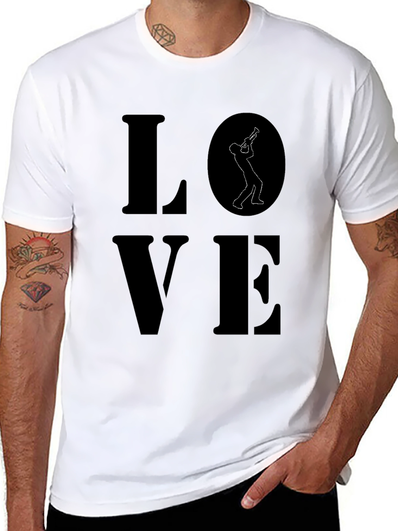 Love Music T-Shirt - Saxophone Player Design