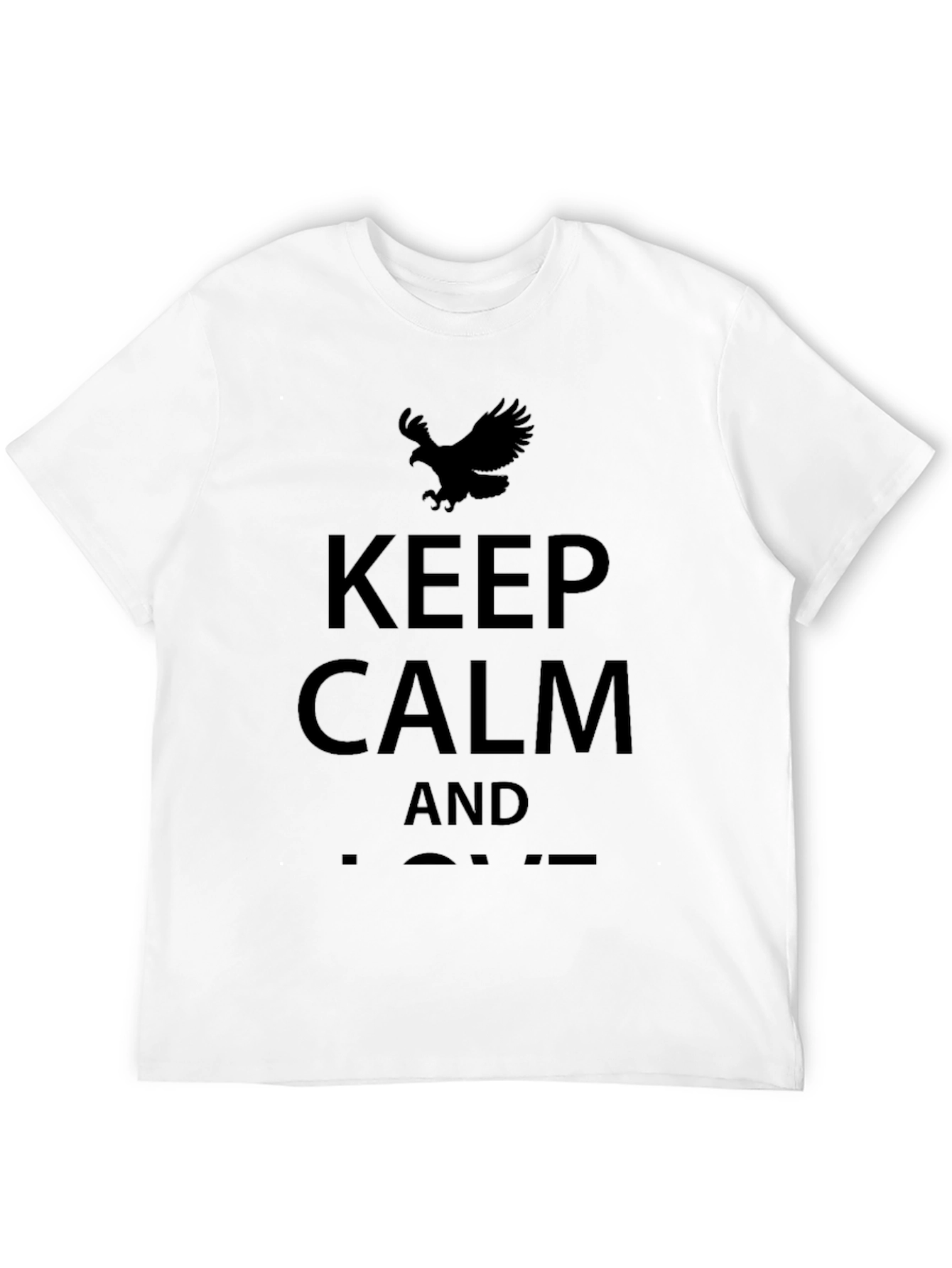 Keep Calm Eagle Graphic T-Shirt - Black