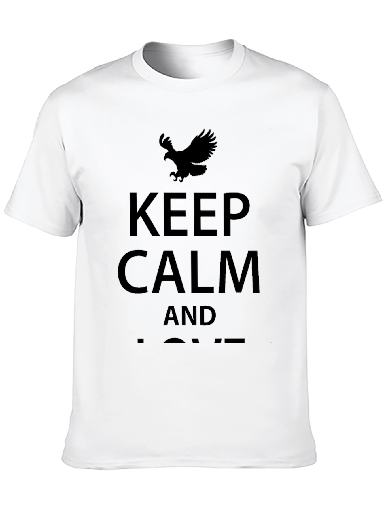 Keep Calm Eagle Graphic T-Shirt - Black
