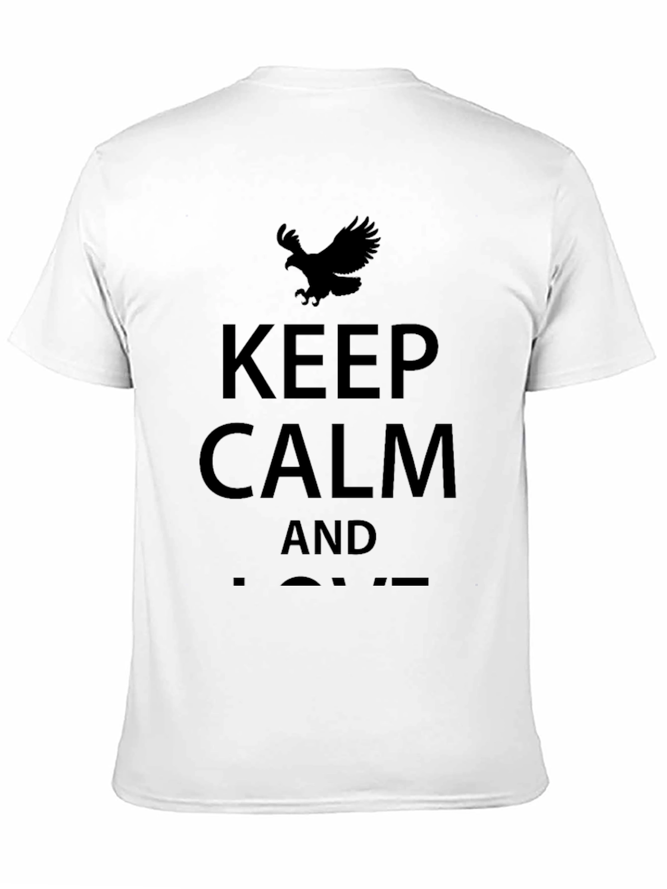 Keep Calm Eagle Graphic T-Shirt - Black