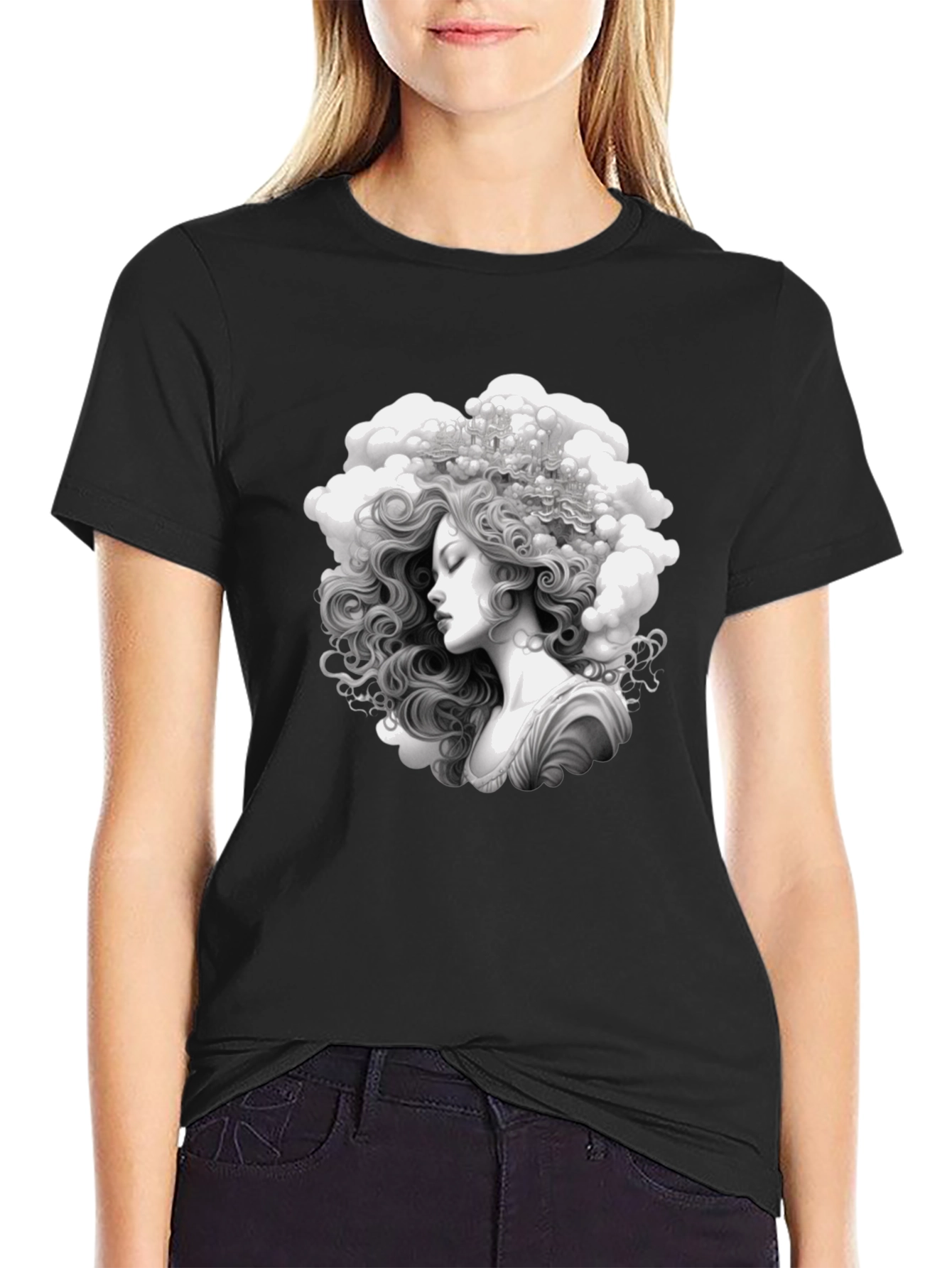 Cloud Lady Black T-Shirt
