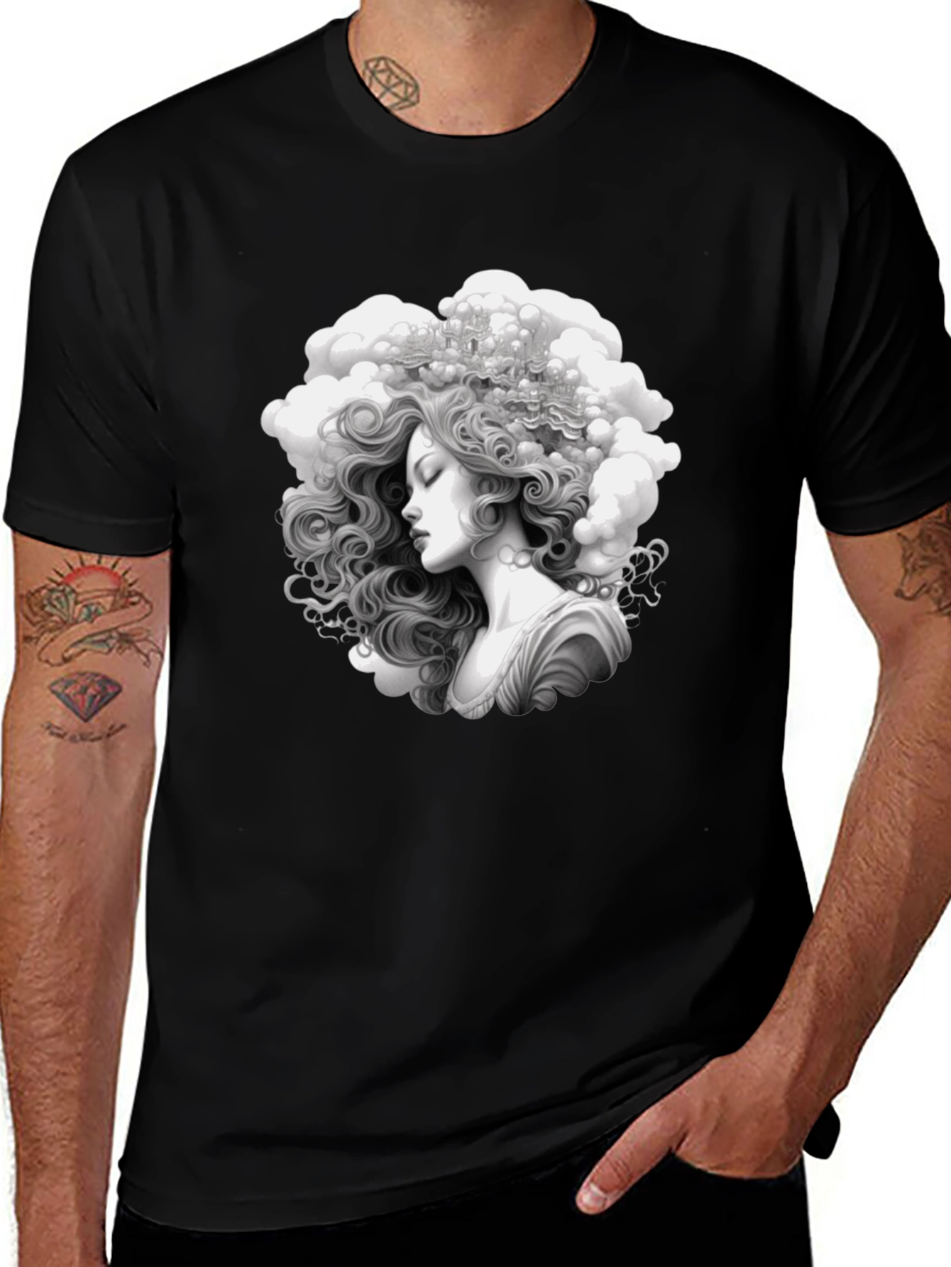 Cloud Lady Black T-Shirt
