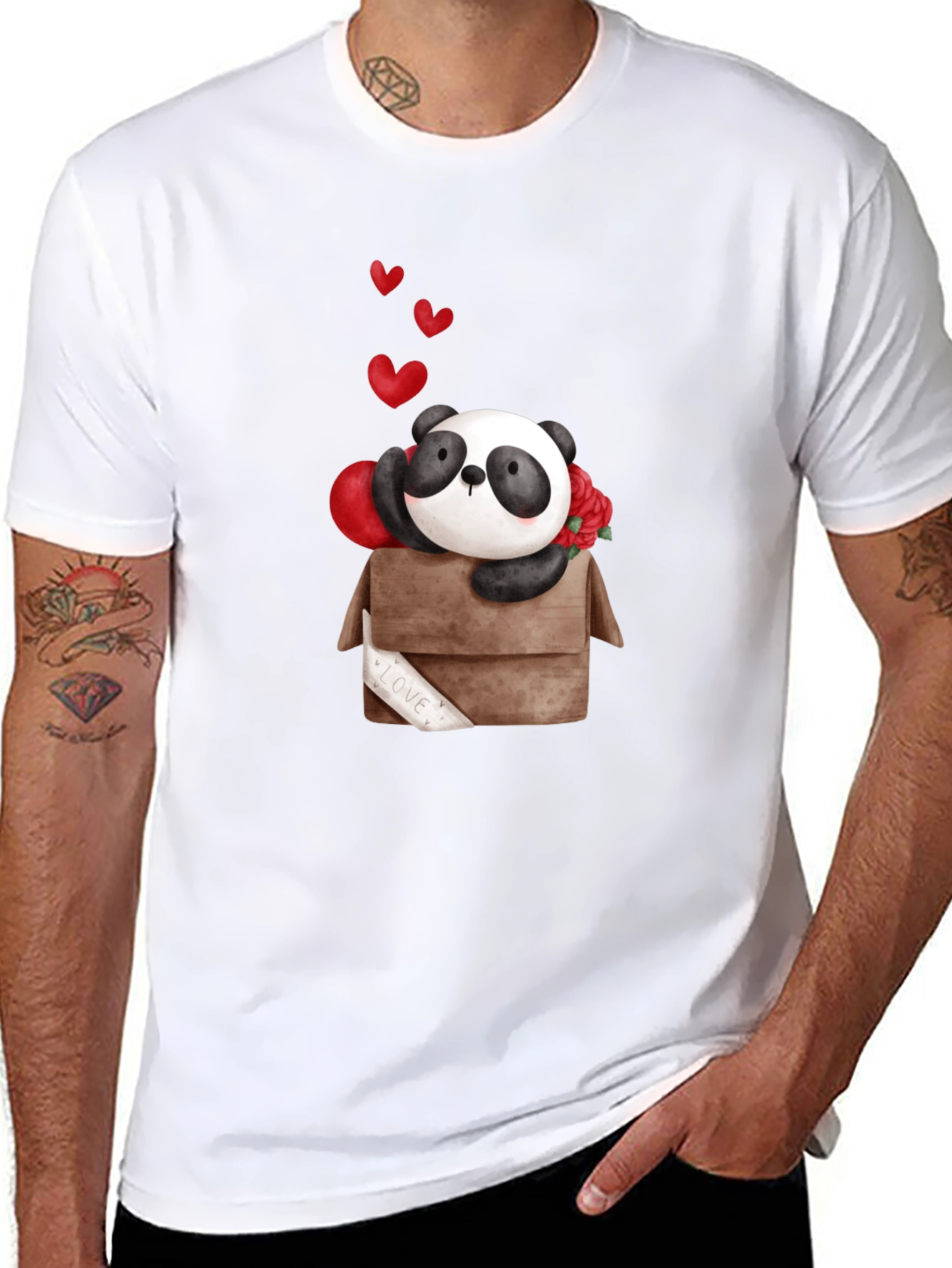 Panda Love Box T-Shirt - Cute Valentines Day Tee