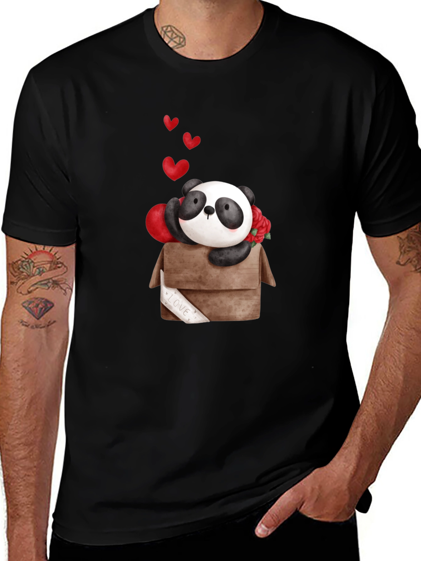 Panda Love Box T-Shirt - Cute Valentines Day Tee