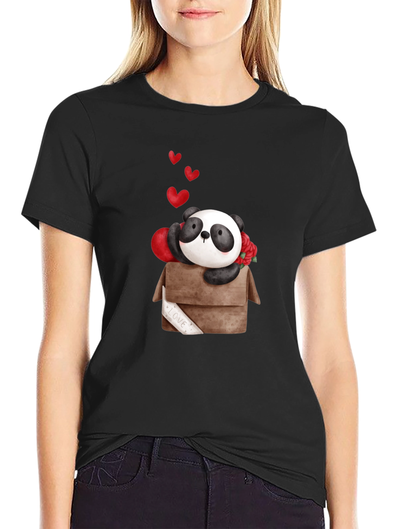Panda Love Box T-Shirt - Cute Valentines Day Tee