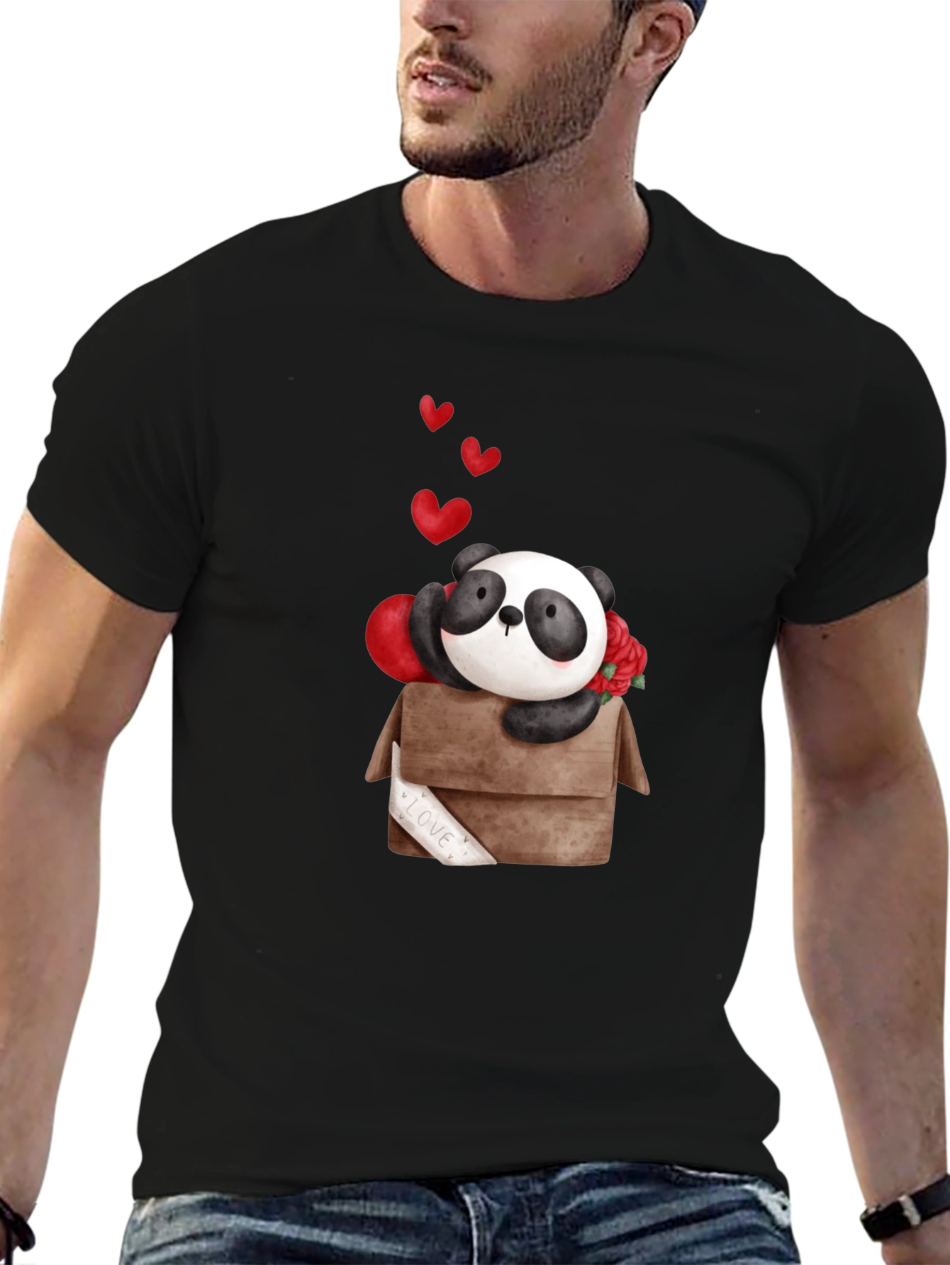 Panda Love Box T-Shirt - Cute Valentines Day Tee