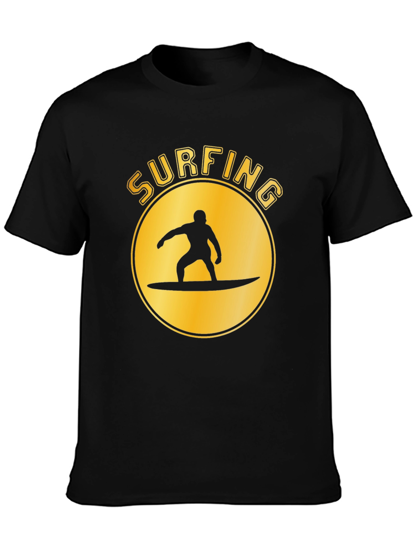 Surfing Silhouette T-Shirt - Black Graphic Tee