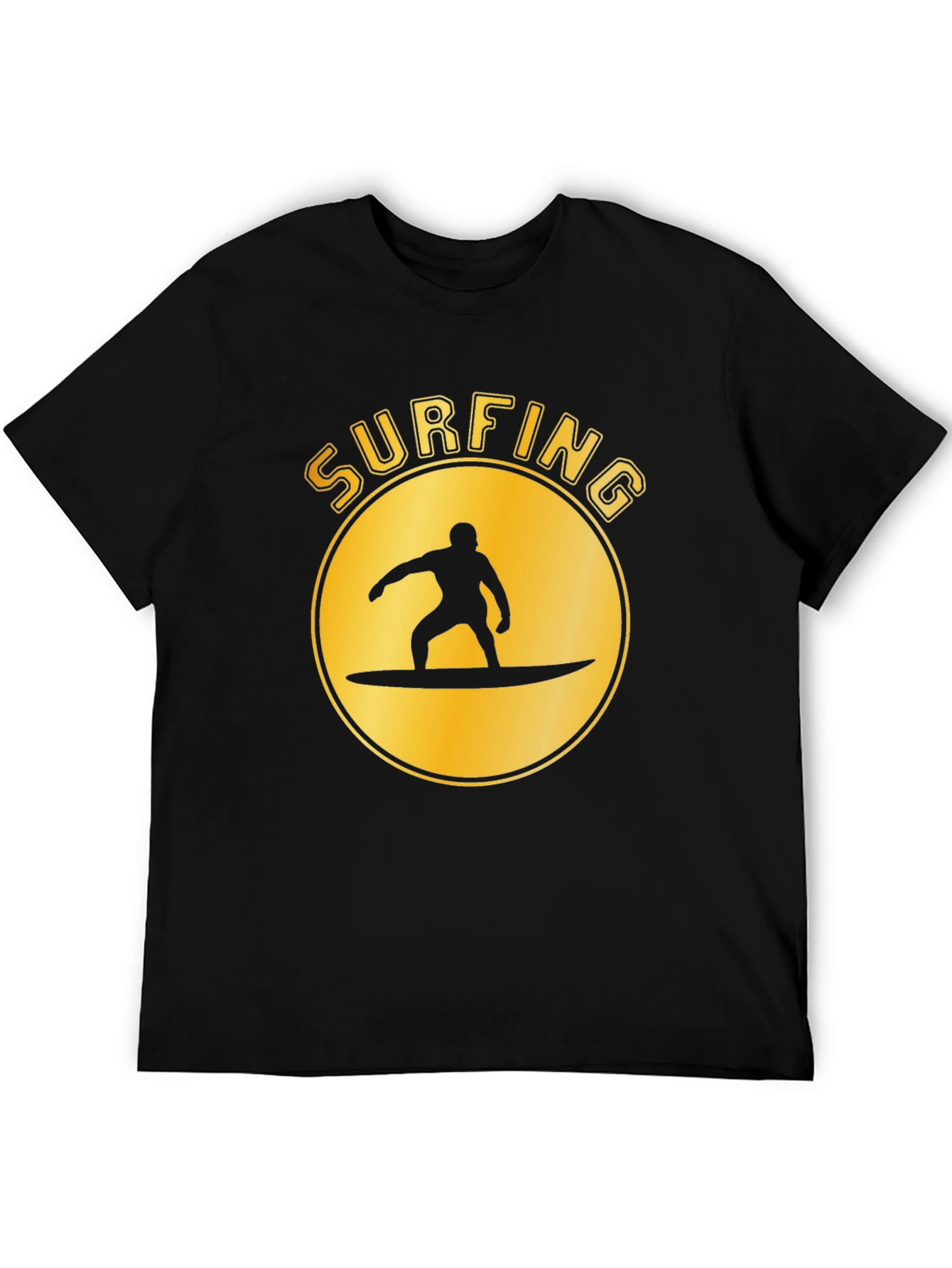 Surfing Silhouette T-Shirt - Black Graphic Tee