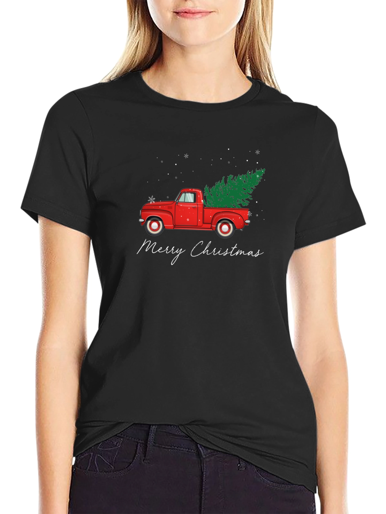 Merry Christmas Red Truck T-Shirt