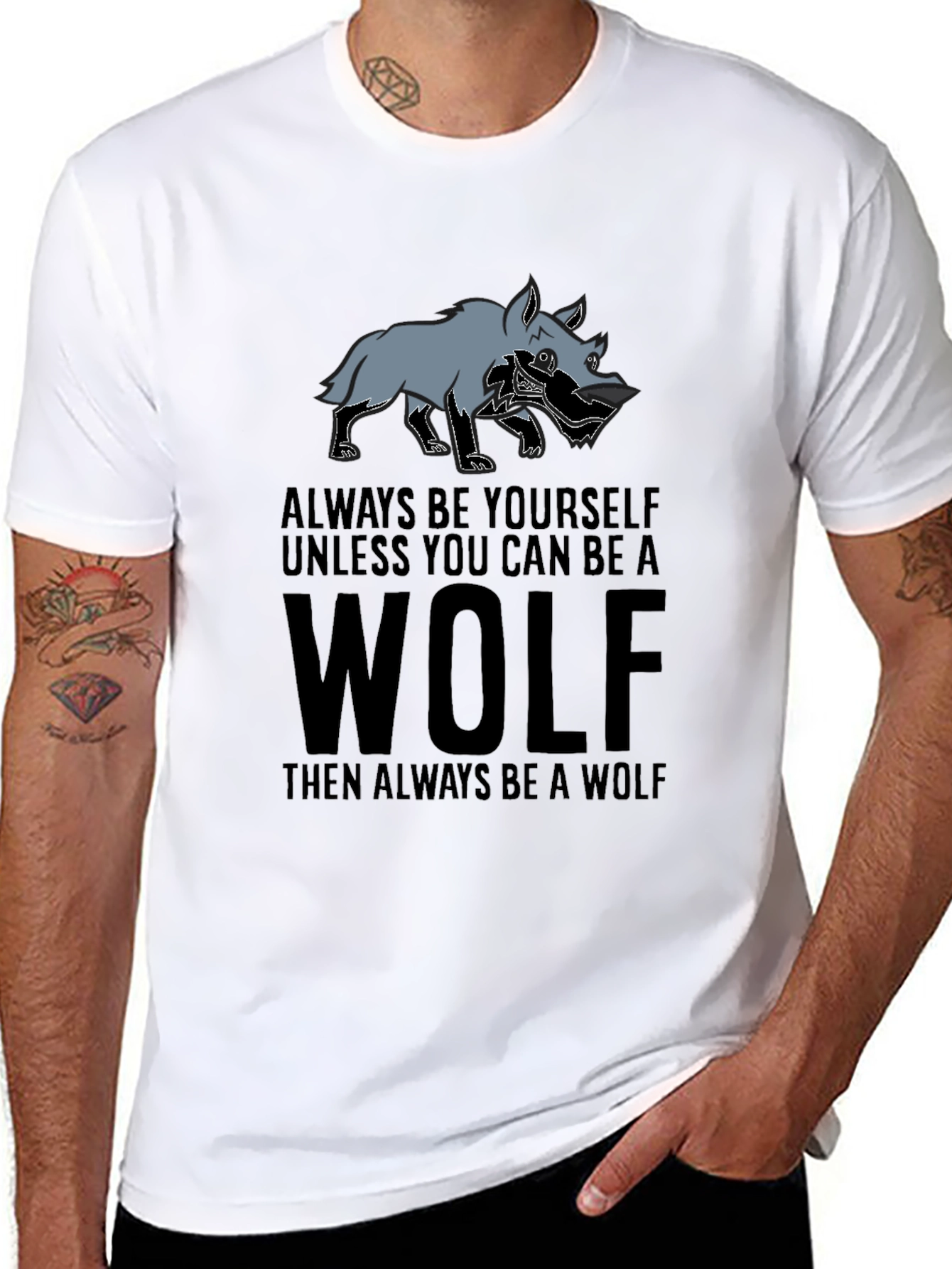 Always Be A Wolf Graphic Tee - Black T-Shirt