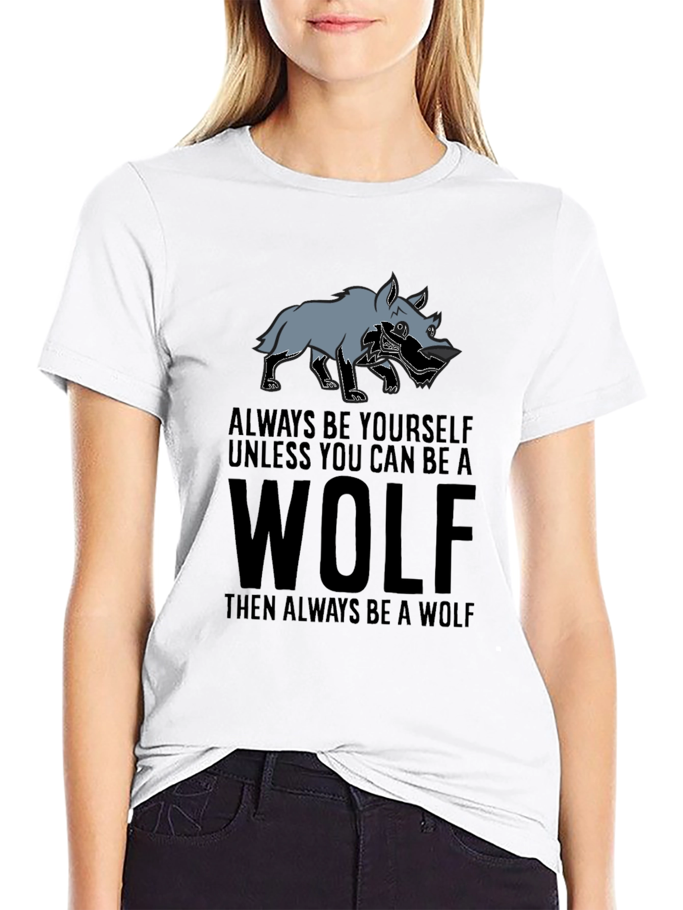 Always Be A Wolf Graphic Tee - Black T-Shirt