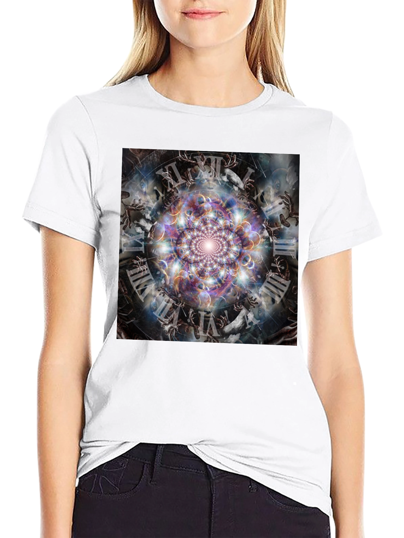 Surreal Time Mandala Graphic Tee